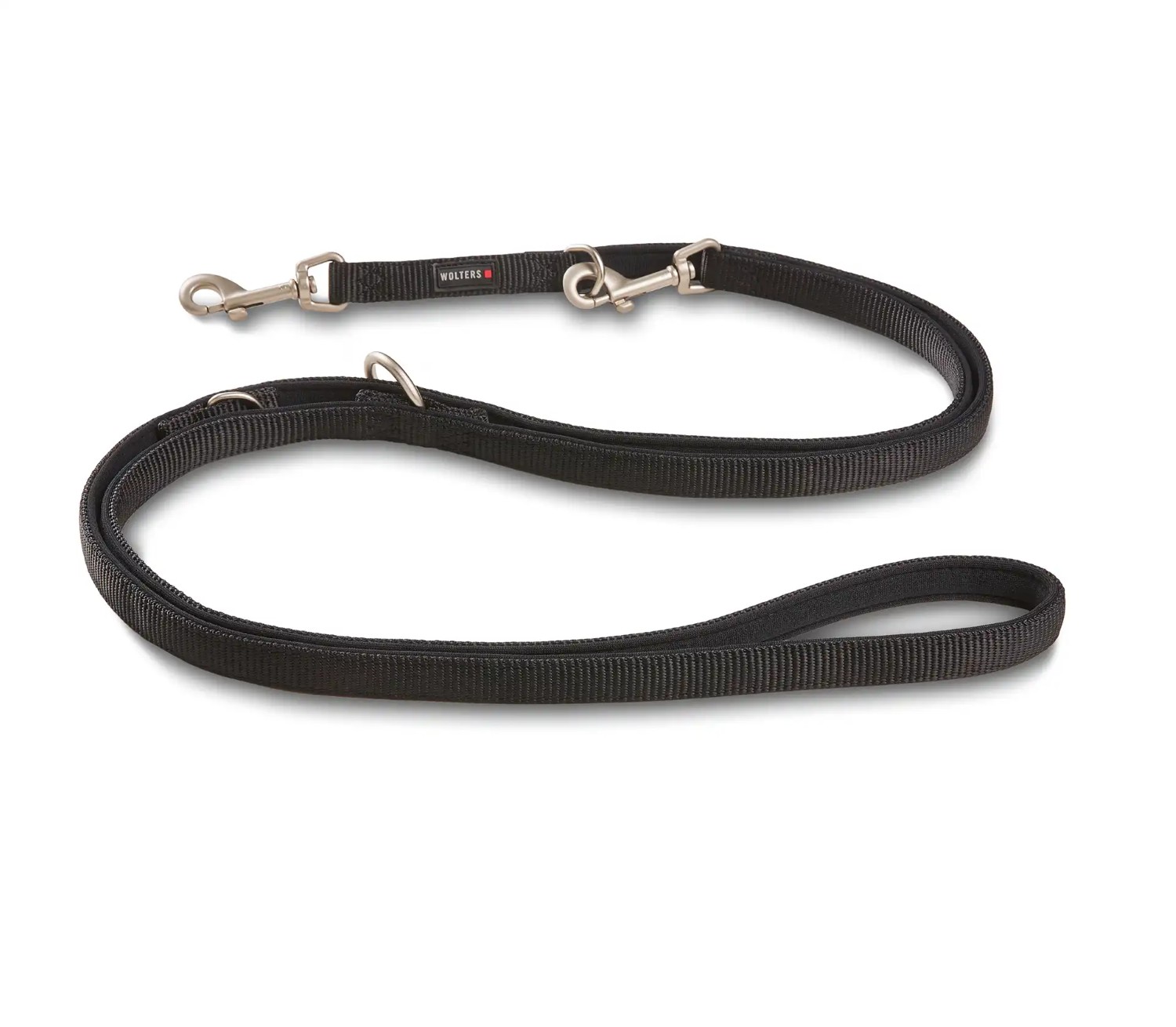 WOLTERS Professional Comfort Führleine Schwarz-Schwarz | dreifach verstellbar, extra gepolstert | Größe S (200 cm x 1,0 cm)