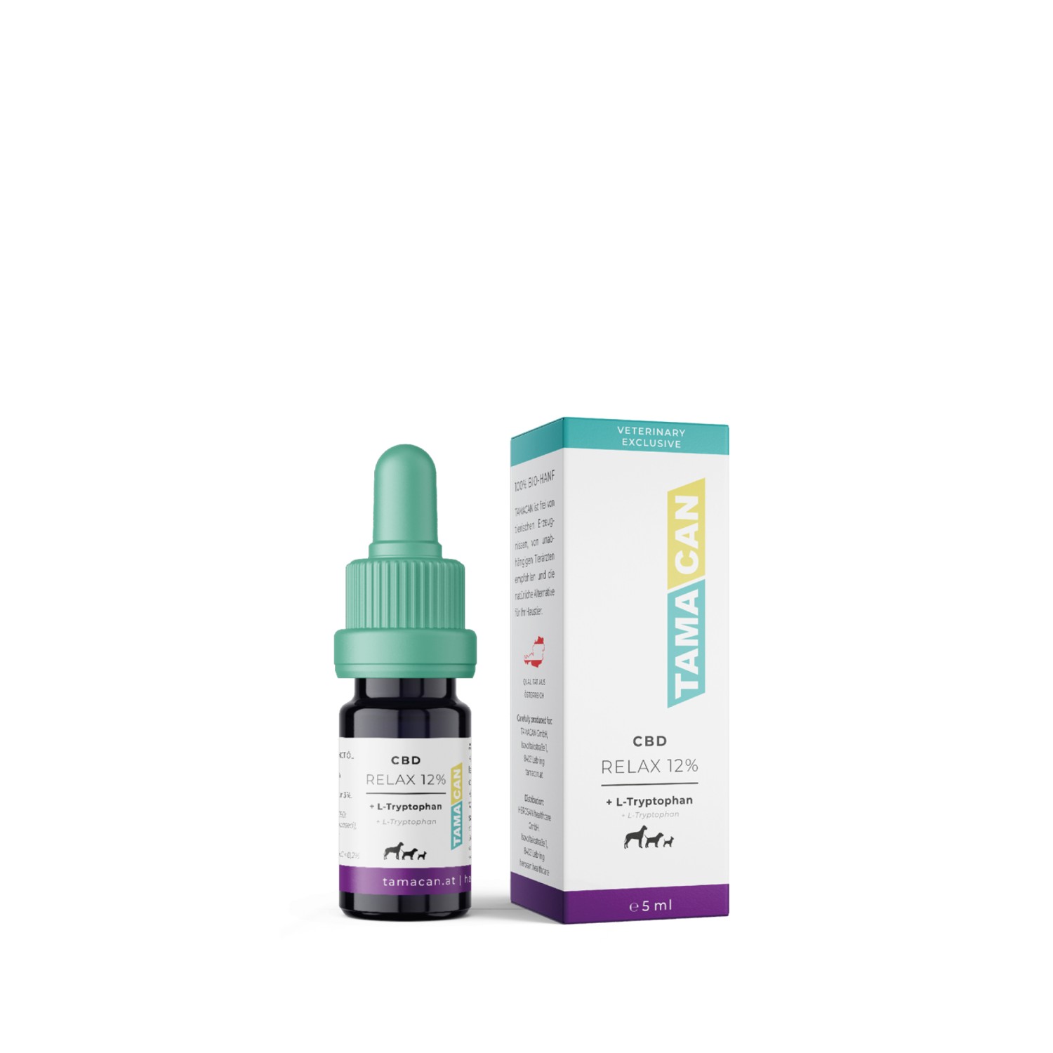 Tamacan Relax | Natürliches Beruhigungsmittel mit CBD & L-Tryptophan für Hunde & Heimtiere