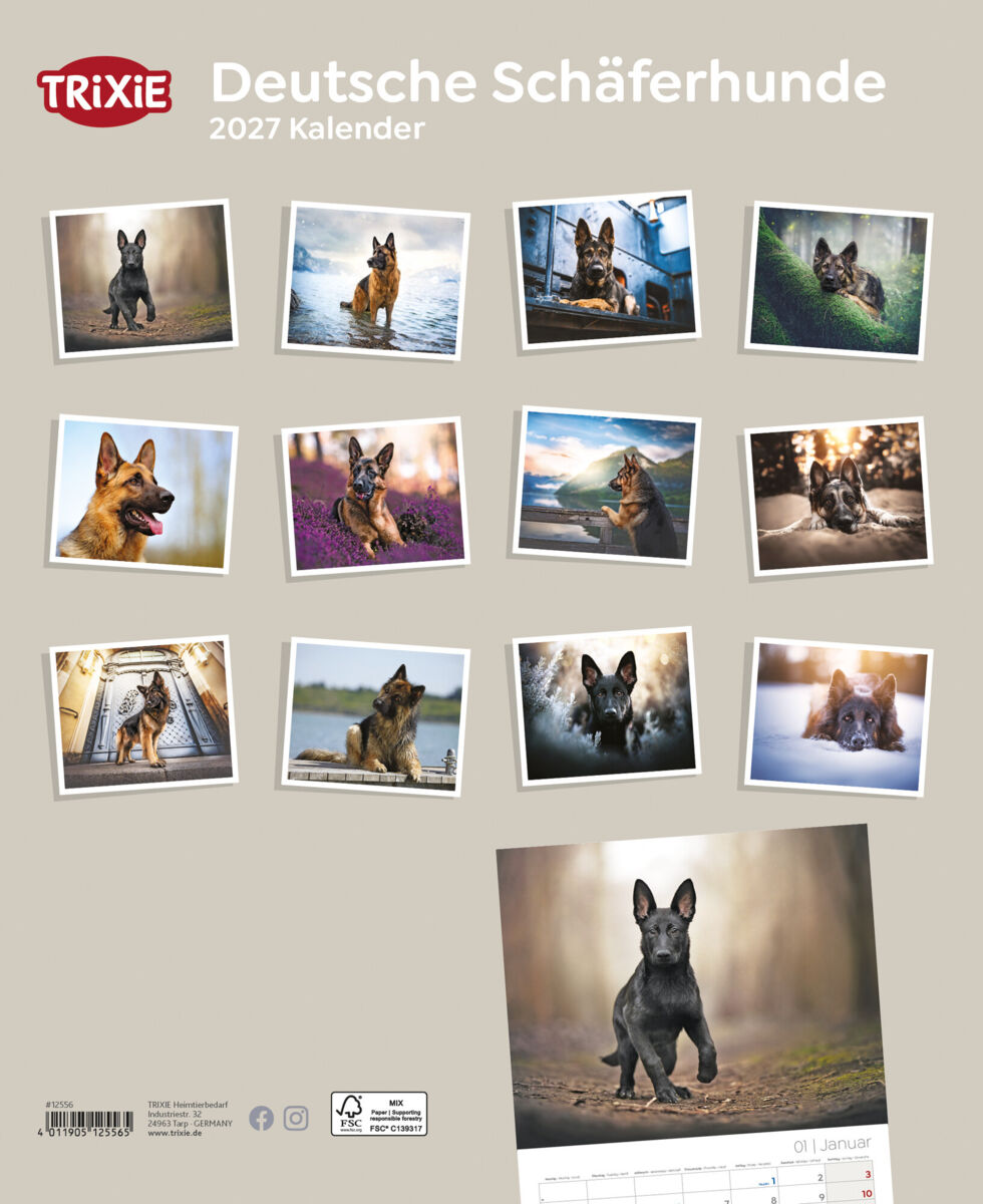 Trixie Motivkalender 2027 | Jahreskalender mit verschiedenen Motive und Themen |  Kalender Deutsche Schäferhunde