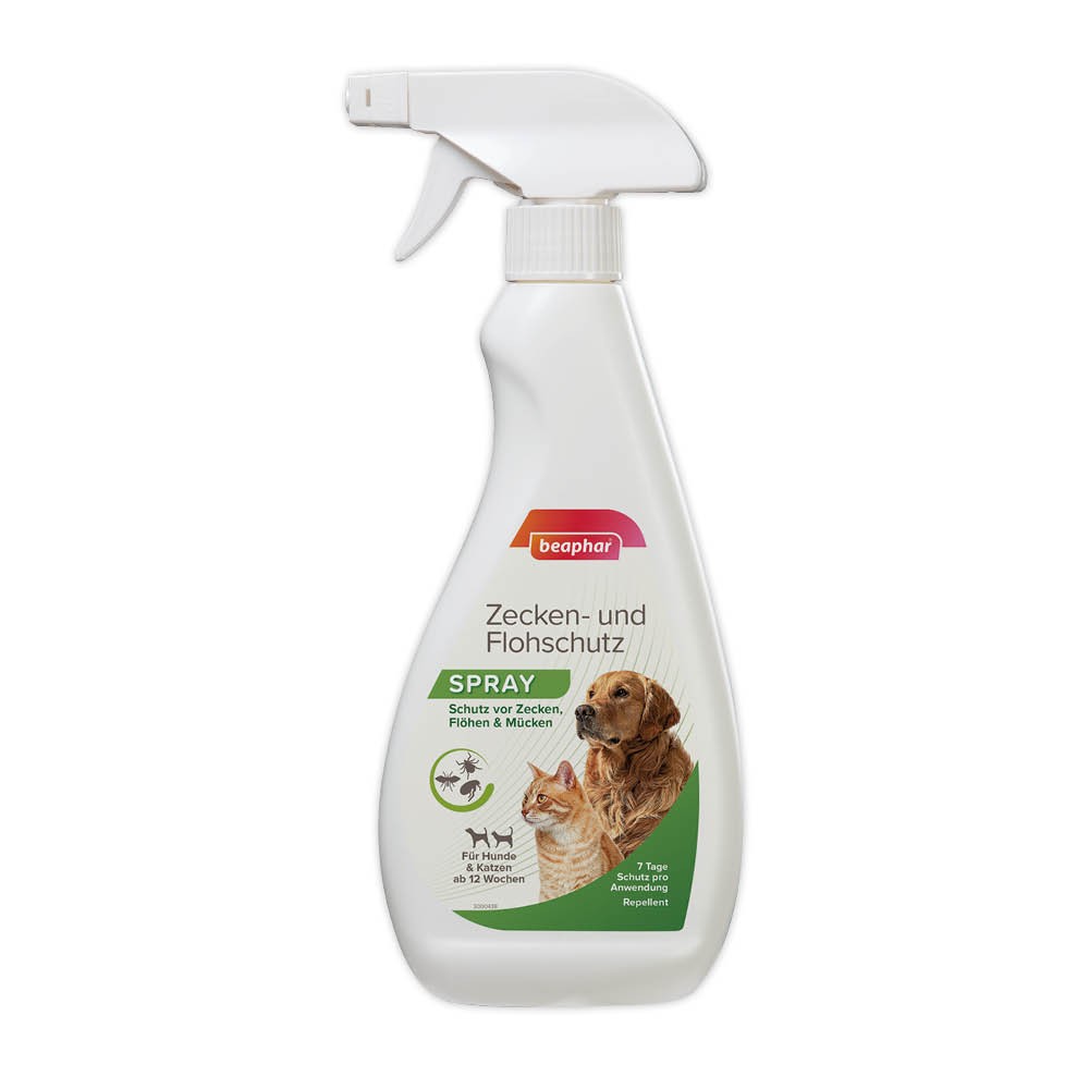 Beaphar Zecken- und Flohschutz Spray | Repellent gegen Parasiten in der Heimtierumgebung | Zerstäuber 500 ml