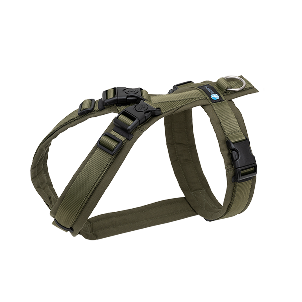 Anny-X Brustgeschirr Open Fun | Hundegeschirr für sensible Hunde | Farbe Oliv-Oliv | Gr. S (Brustumfang 52-64cm)