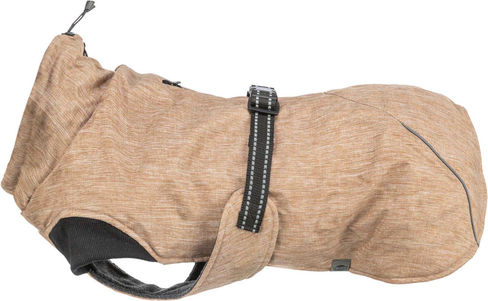TRIXIE Wintermantel Riom | Wintermantel für Hunde – warm, wasserdicht | Farbe Sand | Gr. L 55 cm Rückenlänge 