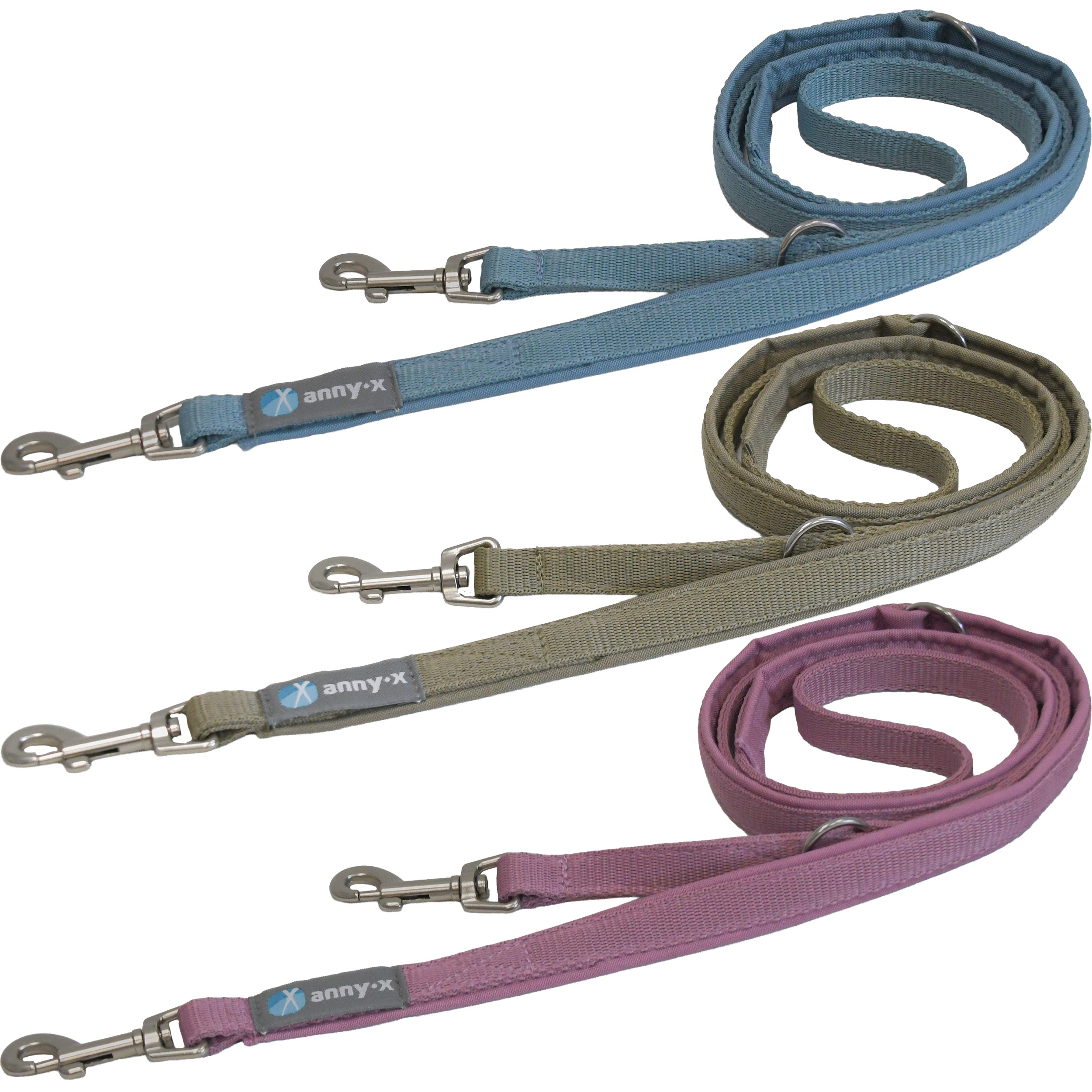 Anny·X Führleine Bolt Fun Edition Wanderzeit | verstellbare Hundeleine Classic & Middle | gepolsterte Leine mit Bolzenkarabiner