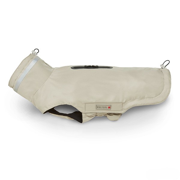 Wolters Outdoorjacke Modern Classic | Hundejacke die perfekt schützt bei Kälte und Nässe | Taupe - Gr. 28 (Rückenlänge 27 - 29 cm)