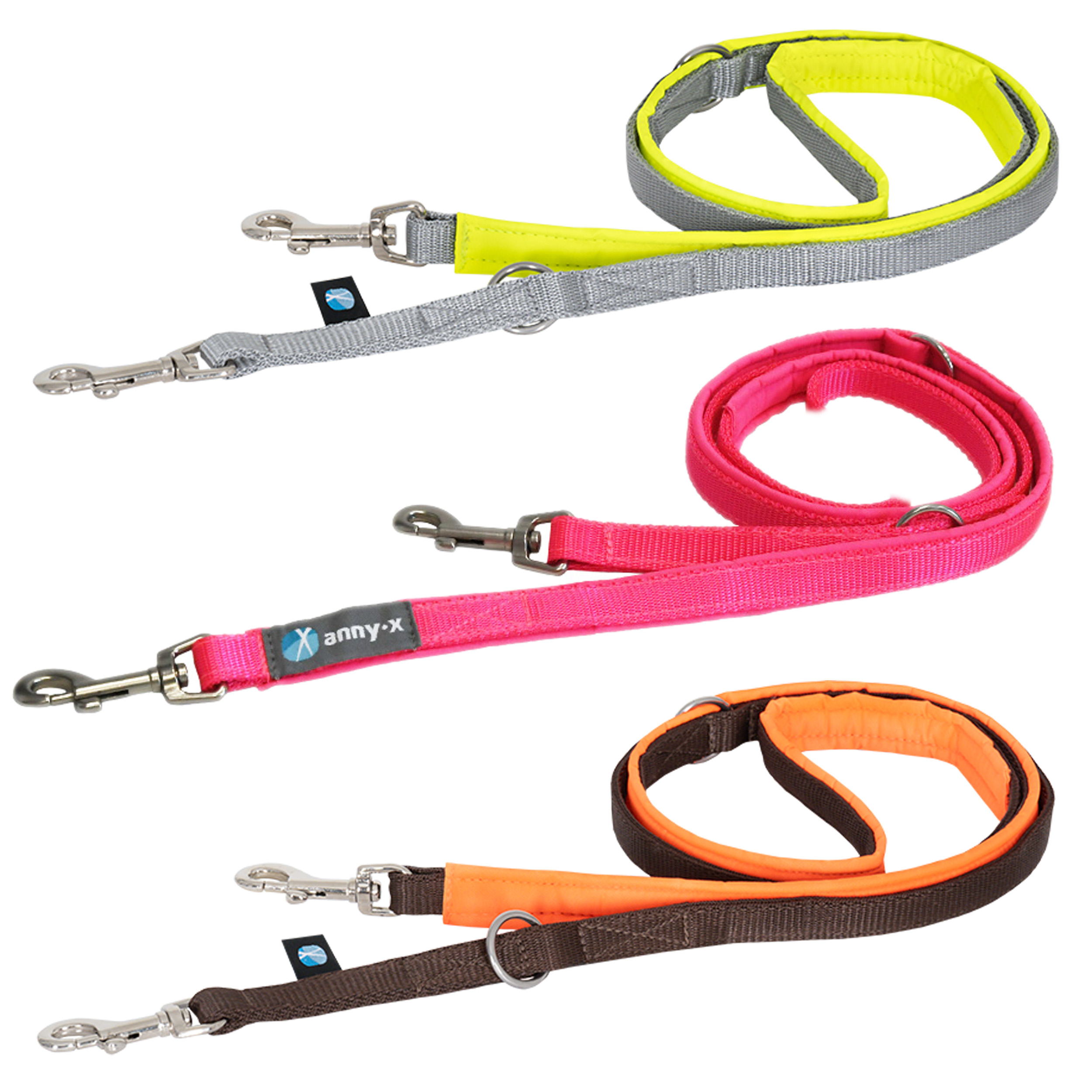 Anny·X Führleine Bolt Protect | verstellbare Hundeleine Classic & Middle | gepolsterte Leine mit Bolzenkarabiner