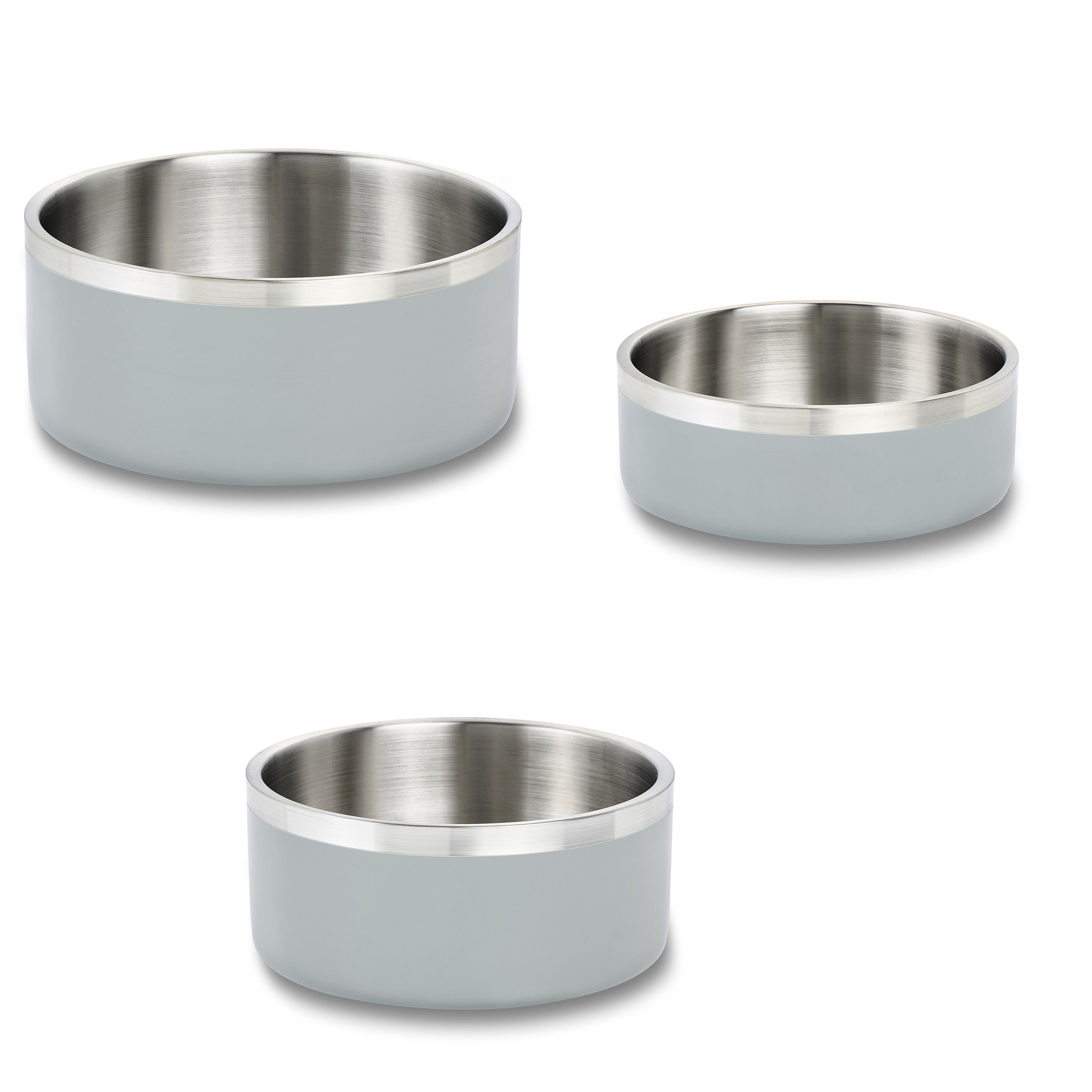 Wolters Linea Hundenapf aus Edelstahl | rutschfester Futternapf in modernem Design | Farbe Eisblau - Größe S (0,55 l)