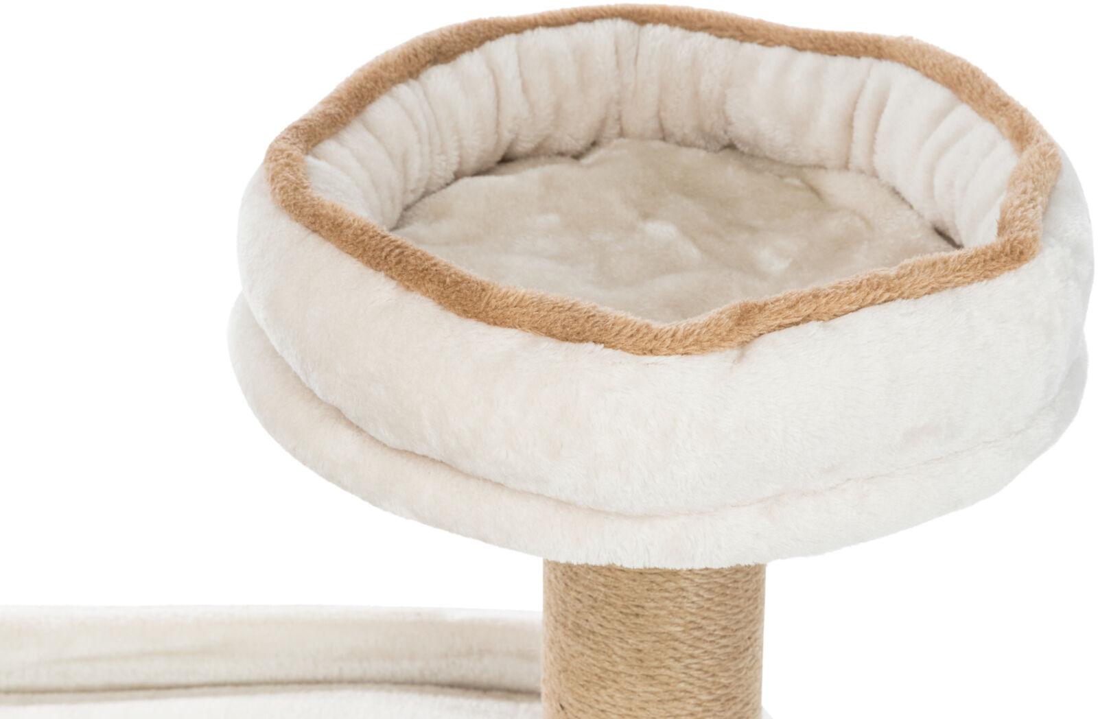 Trixie Kratzbaum Falco | komfortabler Katzenkratzbaum mit Höhle und Kuschelbett | Lichtgrau-Braun | 70x38x117 cm