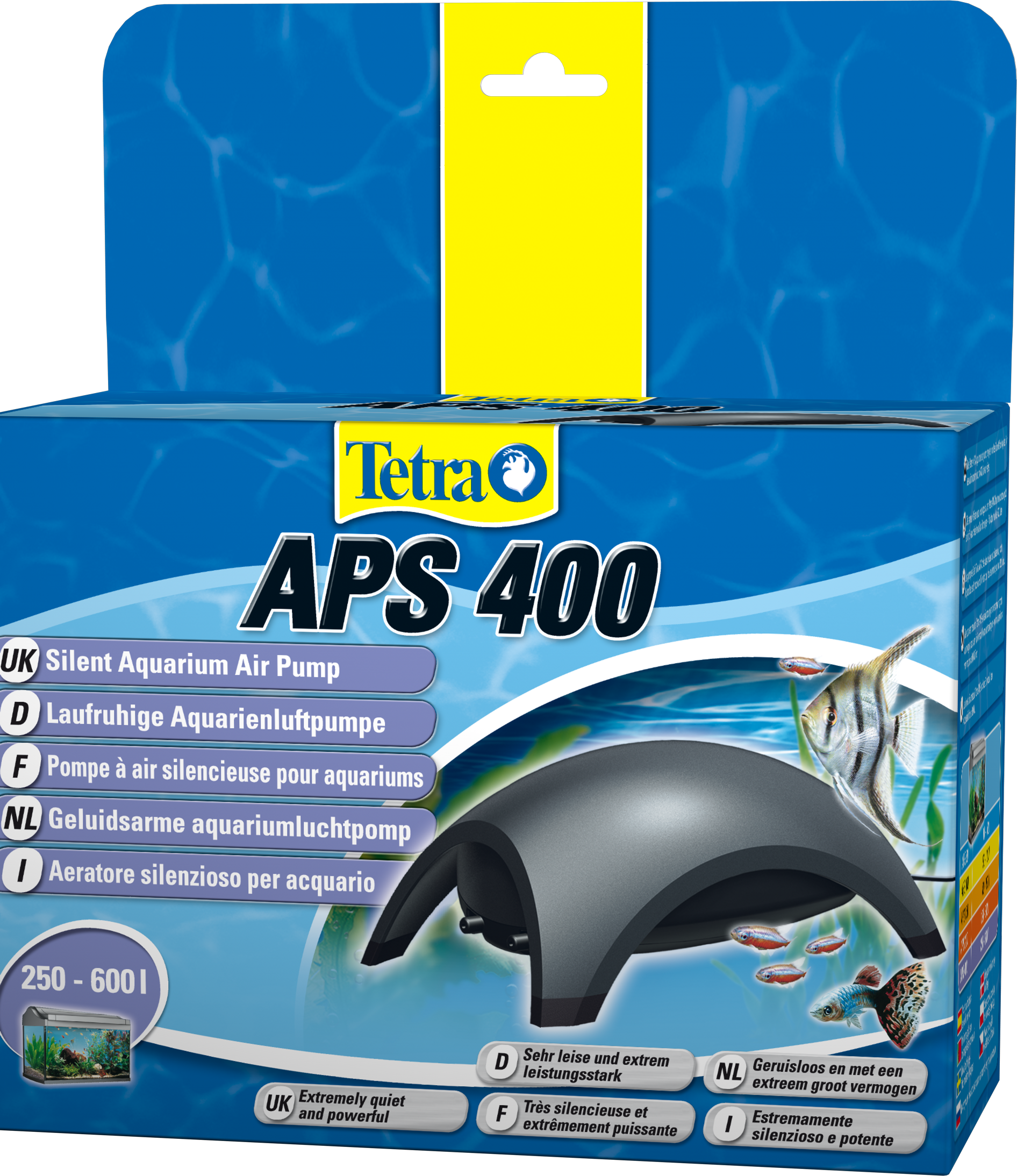 Tetra APS Aquarienluftpumpe bis 600 l Aquariumgröße | Extrem leise & leistungsstark | 2 Farben & unterschiedliche Leistung