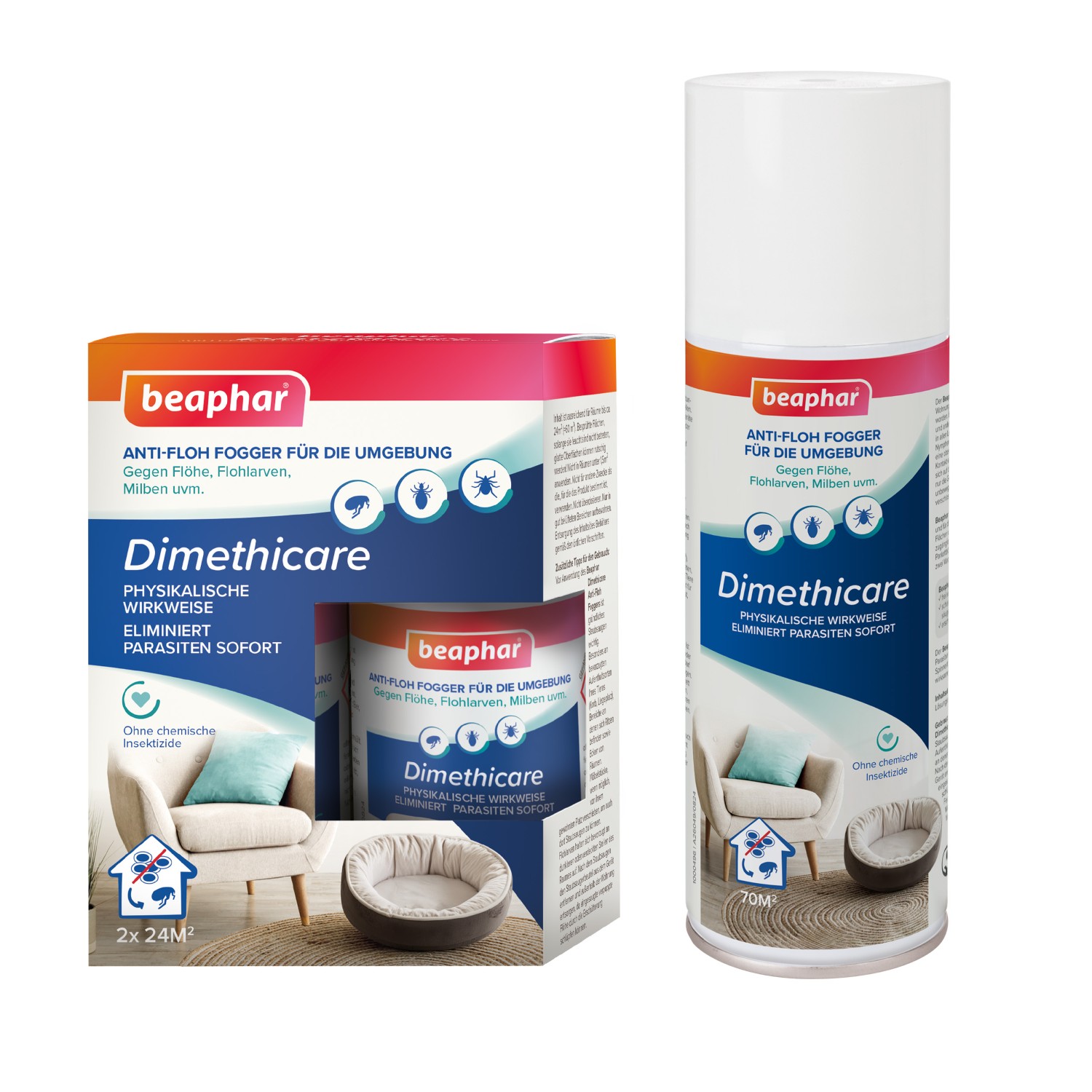 Beaphar Dimethicare Anti-Floh Fogger | Gegen Ungeziefer in der Heimtierumgebung | 1 x 200 ml Dose