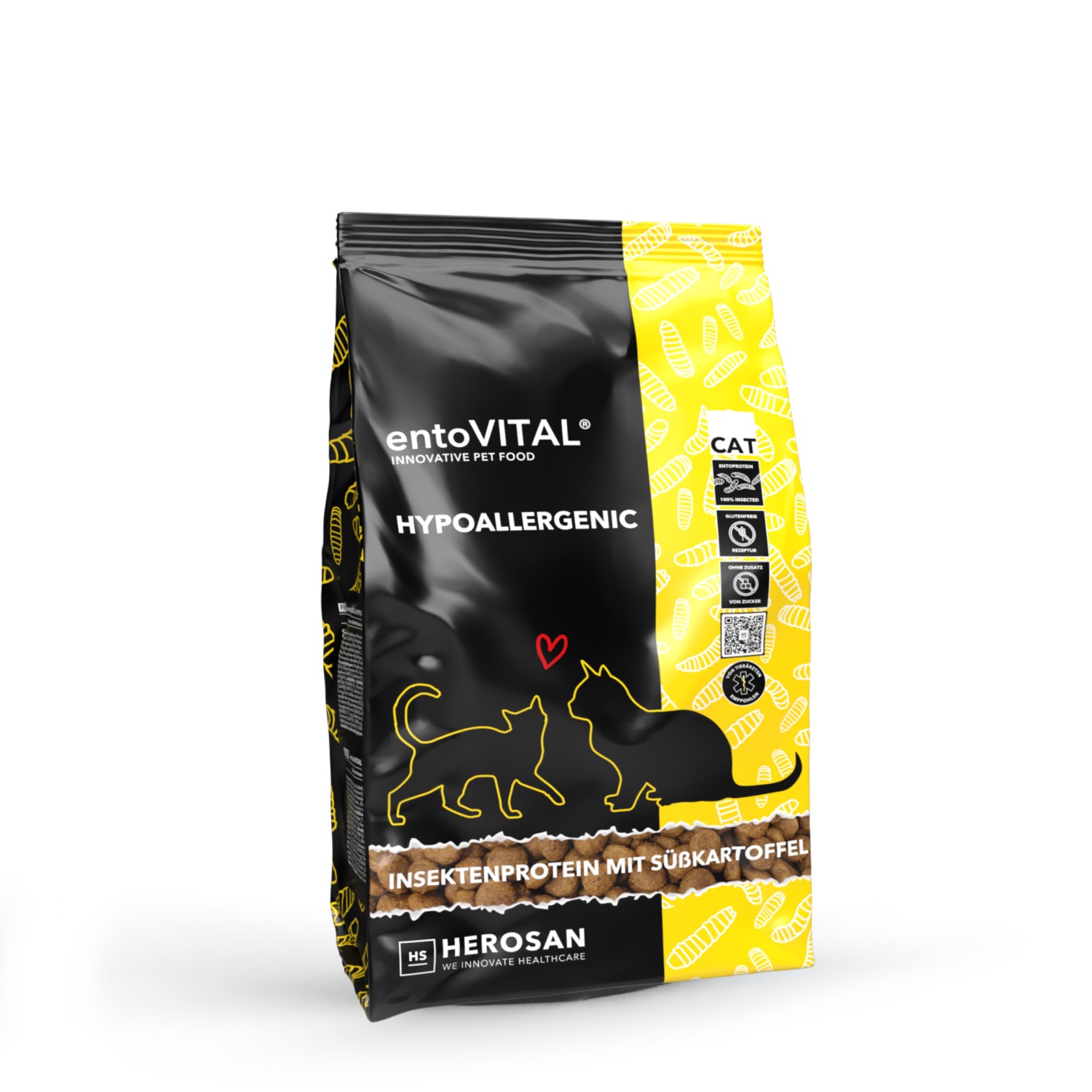 entoVITAL® CAT HYPOALLERGENIC Trockenfutter | Hypoallergene Katzennahrung auf Insektenbasis