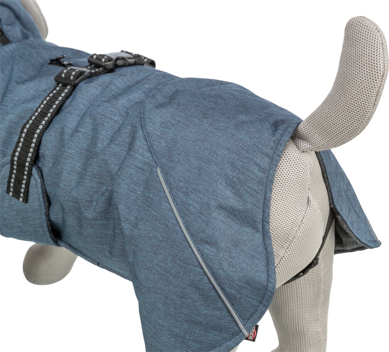 TRIXIE Wintermantel Riom | Wintermantel für Hunde – warm, wasserdicht | Farbe Dunkelblau | Gr. L 62 cm Rückenlänge