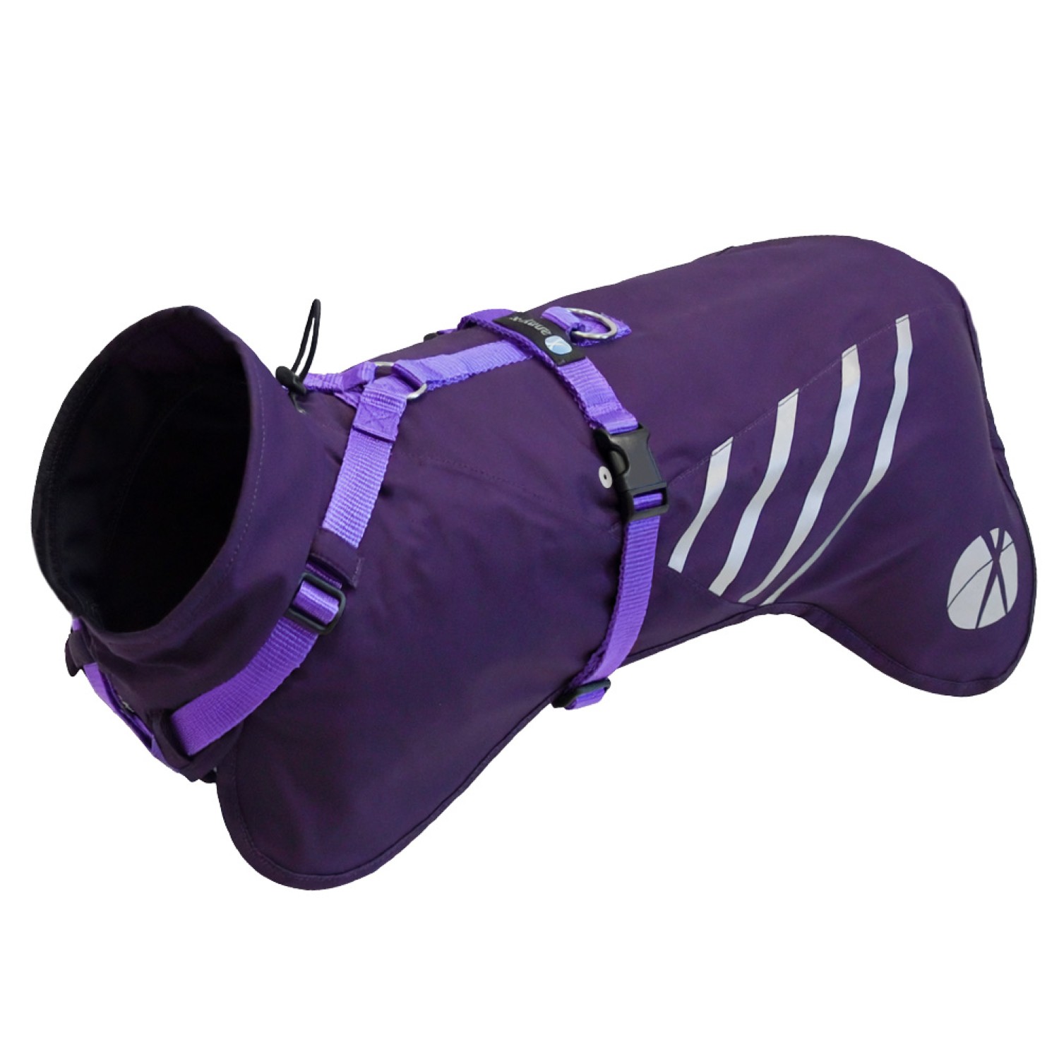 Anny-X Mantelgeschirr Storm Ultraviolett | Geschirr mit integriertem Regenschutz | Gr. XS (Rückenlänge 34 cm)
