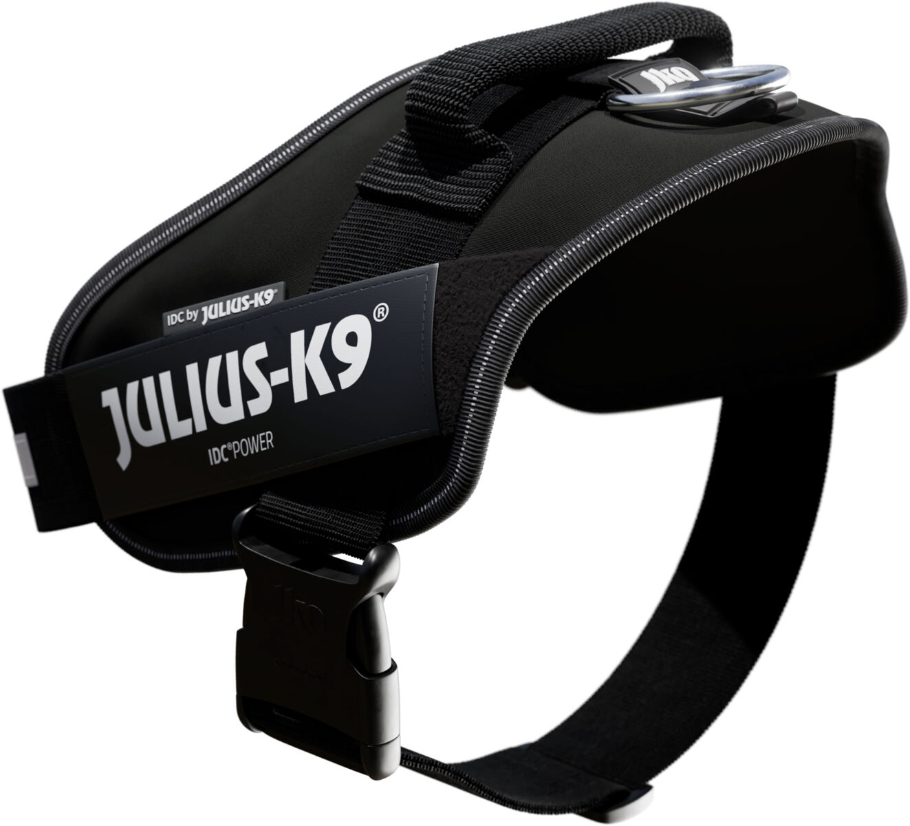 Julius-K9® IDC® Powergeschirr | Professionelles Hundegeschirr in Schwarz Gr. 1 / L (Brustumfang 66-85 cm)
