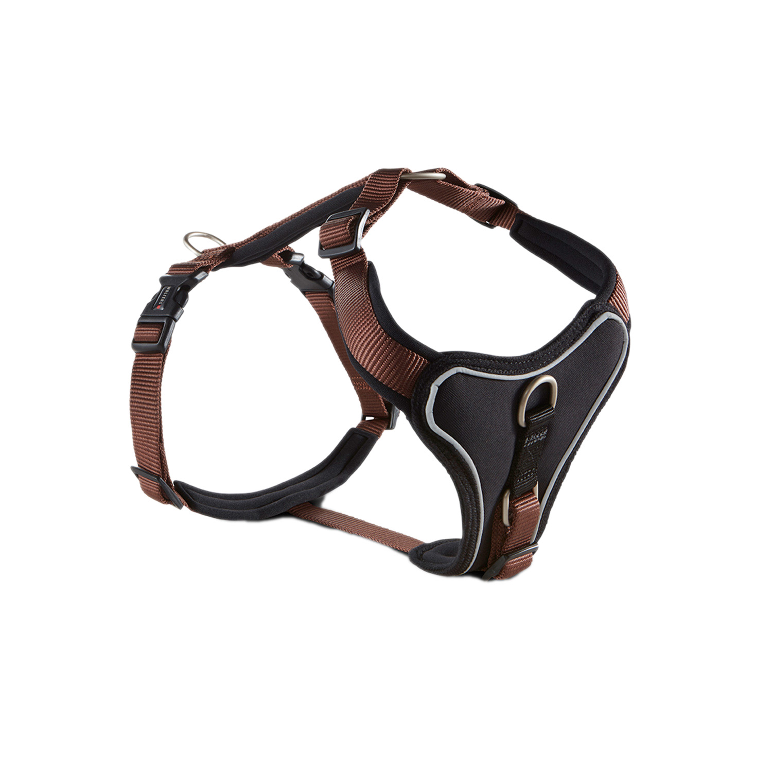 WOLTERS Professional Comfort Hundegeschirr | Brustgeschirr mit Neopren-Polsterung | Tabac-Schwarz - Gr.-1 (27-32 cm) - Breite 15 mm