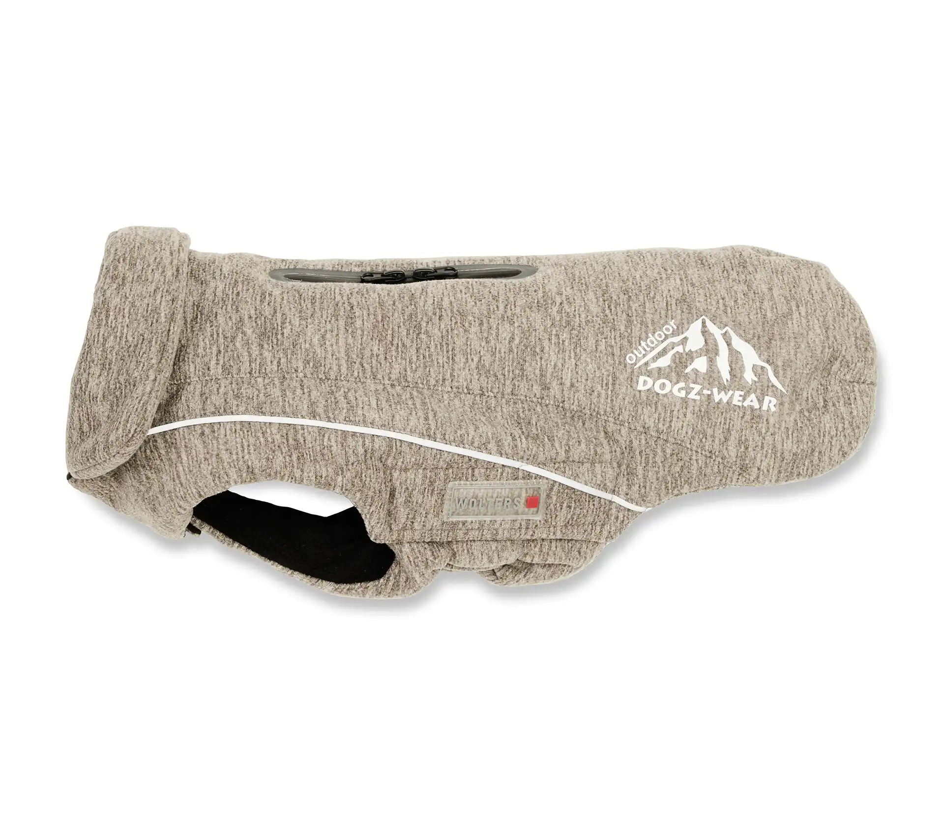 Wolters Fleecejacke Dogz-Wear | Hundejacke für kühle Tage | Farbe Taupe-meliert | Gr. 22 (Rückenlänge 22 - 24 cm)