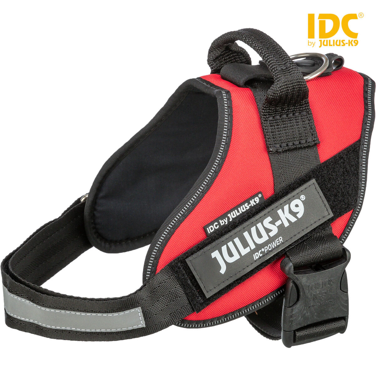 Julius-K9® IDC® Powergeschirr | Professionelles Hundegeschirr in Rot Gr. 1 / L (Brustumfang 66-85 cm)