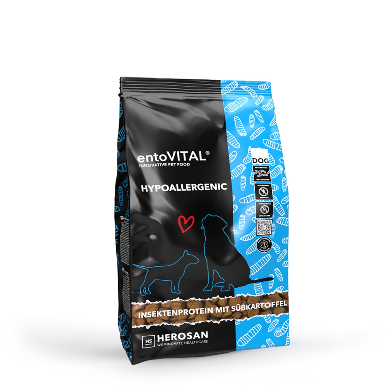 entoVITAL® DOG HYPOALLERGENIC | Hypoallergenes, getreidefreies Trockenfutter mit Insektenprotein | für Hunde