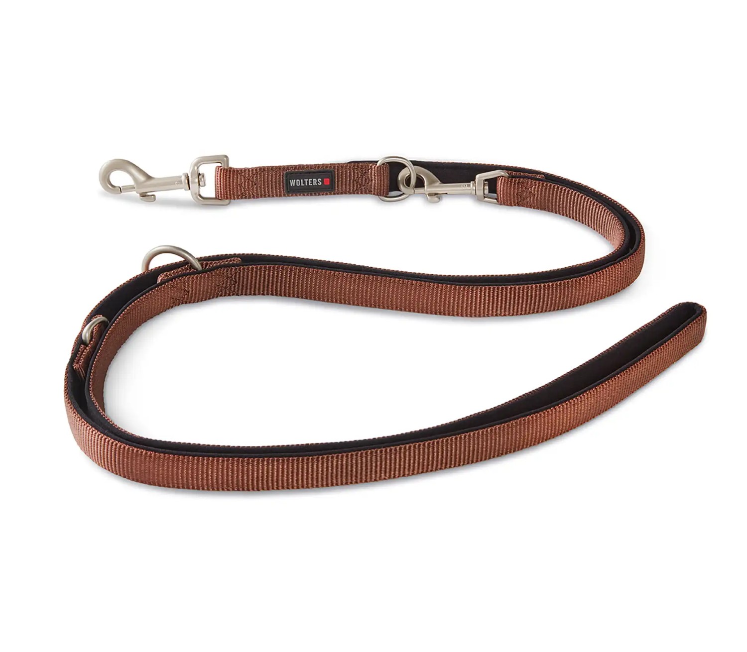 WOLTERS Professional Comfort Führleine Tabac-Schwarz | dreifach verstellbar, extra gepolstert | Größe M-Xtra Lang (300 cm x 1,5 cm)