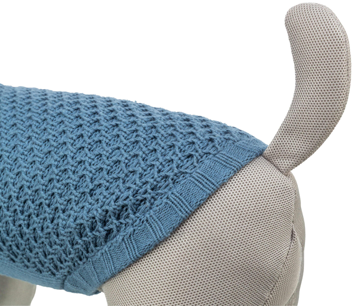 TRIXIE Pullover Norwood | Strick-Pulli für deinen Hund | Farbe Blau-Grau Gr. XXS 18 cm Rückenlänge