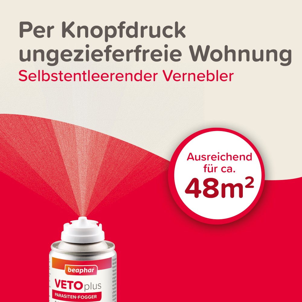 Beaphar VETOplus Parasiten-Fogger 200 ml | Floh- & Bettwanzenbekämpfung für Zuhause | 1 * 200 ml Dose