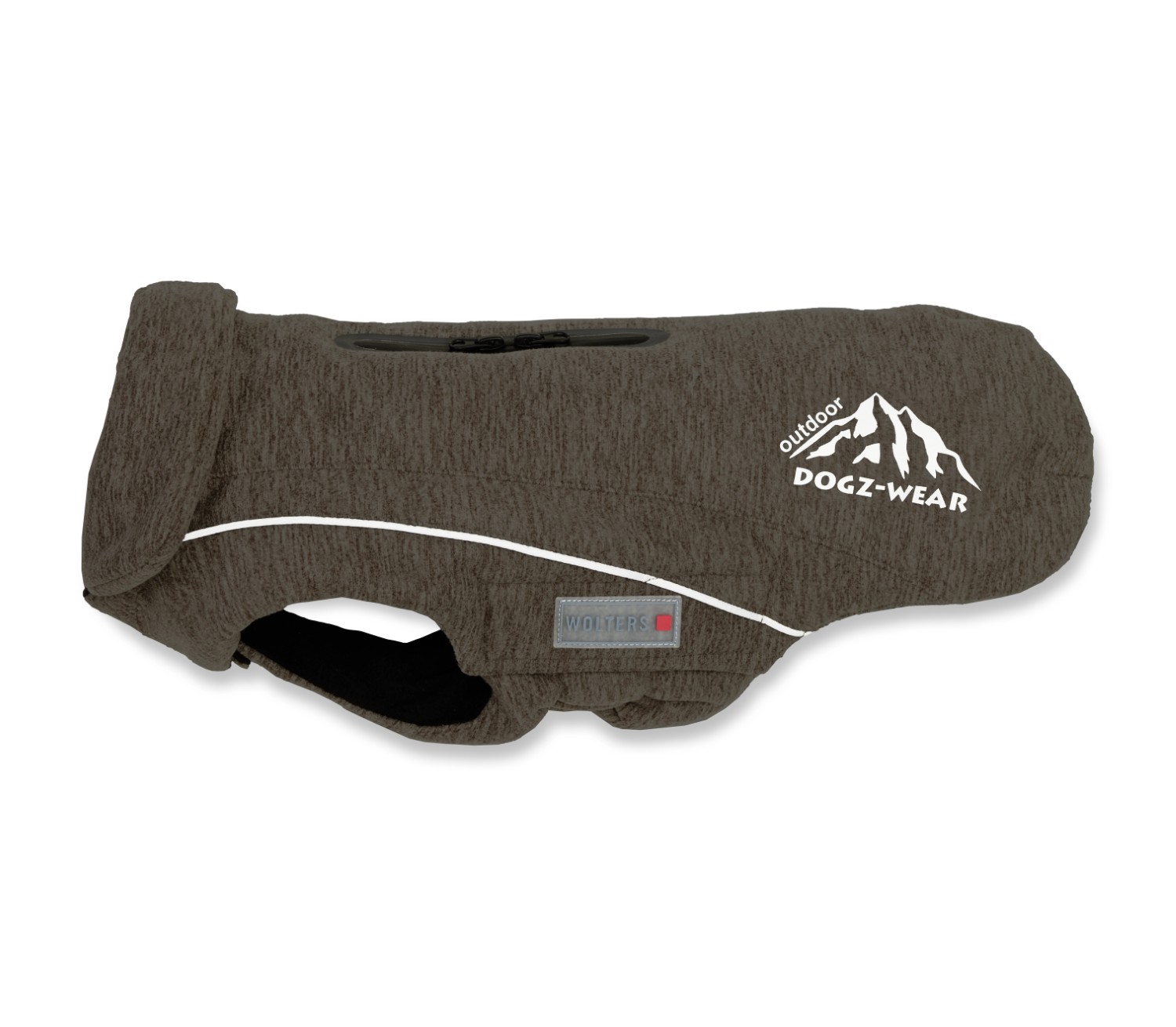 Wolters Fleecejacke Dogz-Wear | Hundejacke für kühle Tage | Farbe Braun-meliert | Gr. 22 (Rückenlänge 22 - 24 cm)