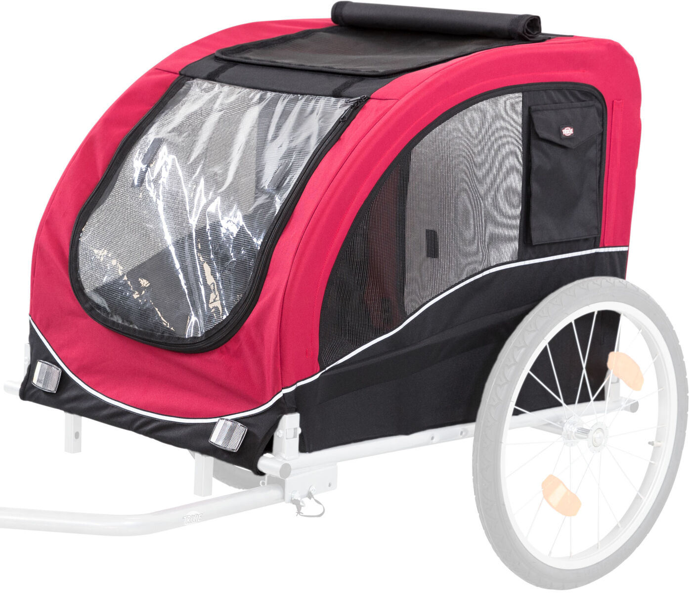 Trixie Ersatzbezug für Fahrrad-Anhänger Modell 12816 | Farbe Schwarz-Rot - Größe M