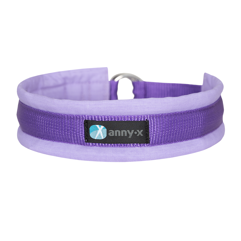 Anny·x Zugstopphalsband Fun Lavendel | Bequemer Sitz ohne Schliessen | Größe 2 (27-33 cm)