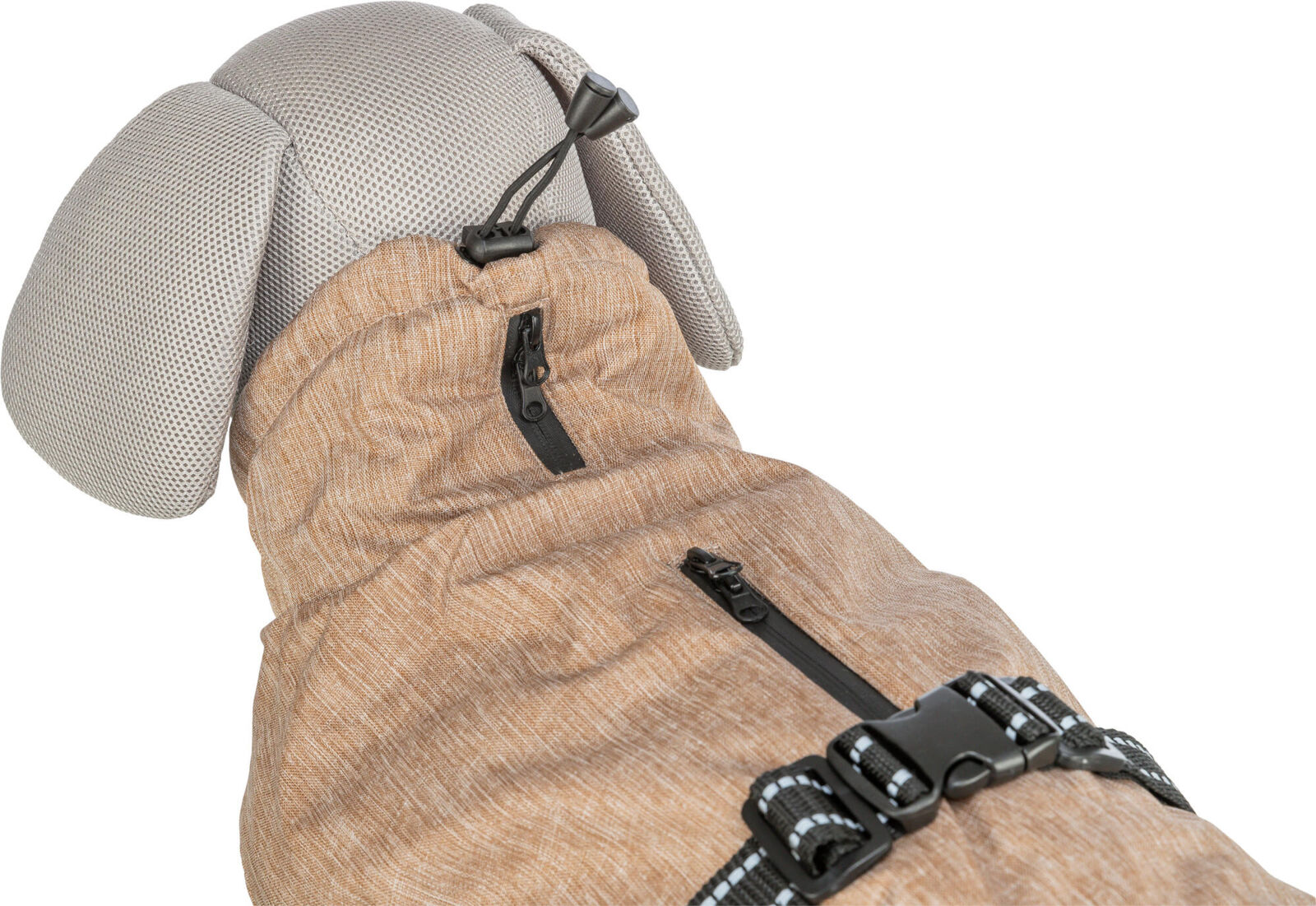 TRIXIE Wintermantel Riom | Wintermantel für Hunde – warm, wasserdicht | Farbe Sand | Gr. L 55 cm Rückenlänge