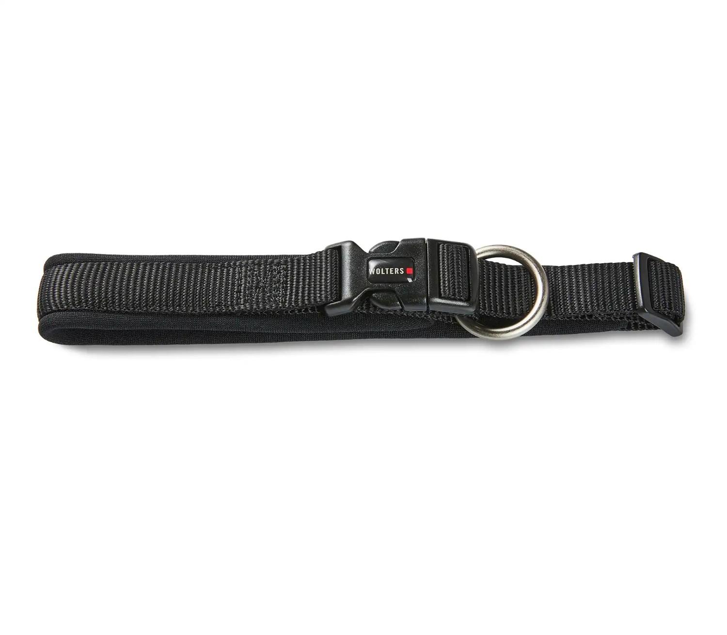 WOLTERS Professional Comfort Hundehalsband Schwarz-Schwarz | Neopren-Polsterung & Schnellverschluss | Gr. 0 (25-28 cm x 15 mm)