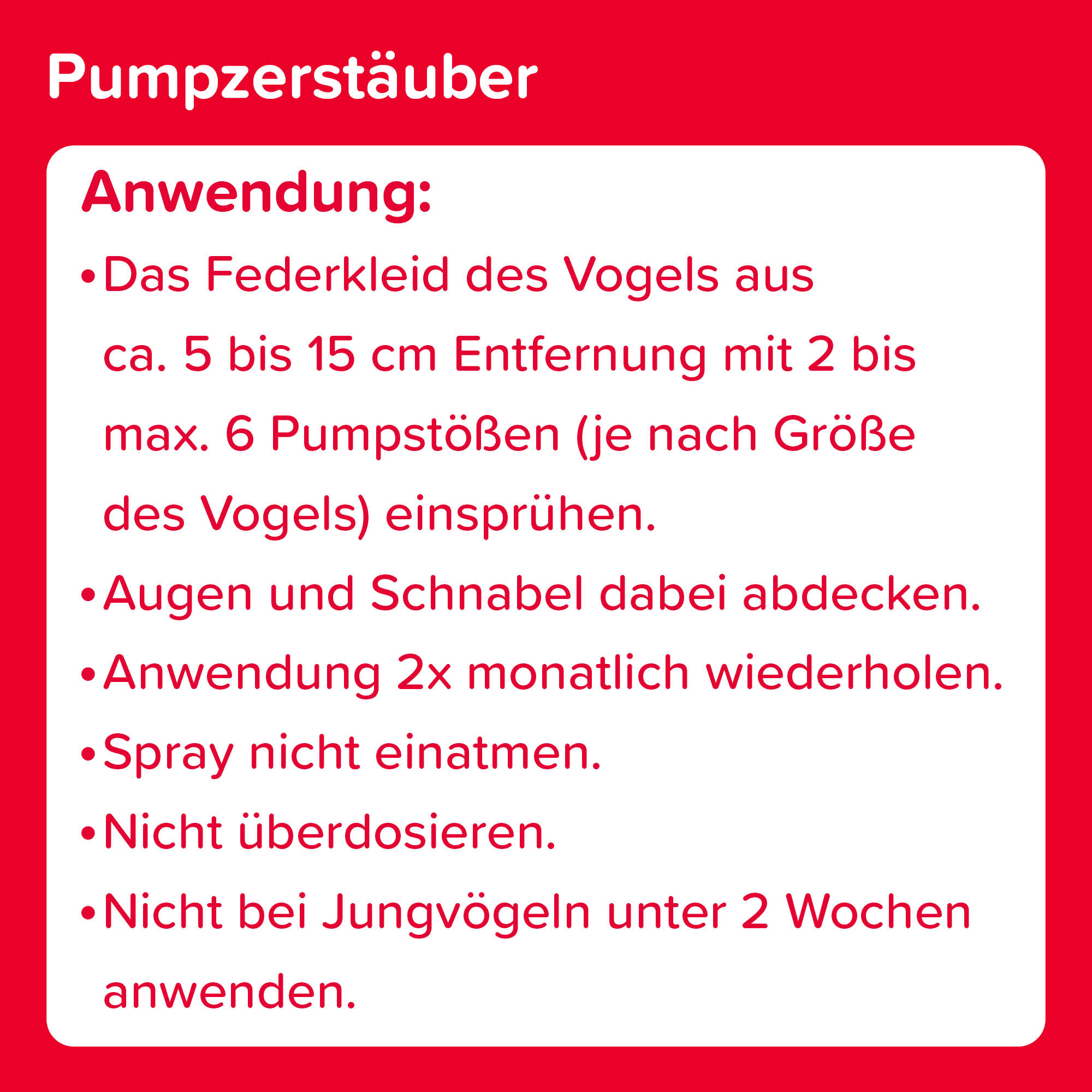 Beaphar VETOplus Milben-Zerstäuber für Vögel | Sofortschutz vor Parasiten | Flasche 100 ml