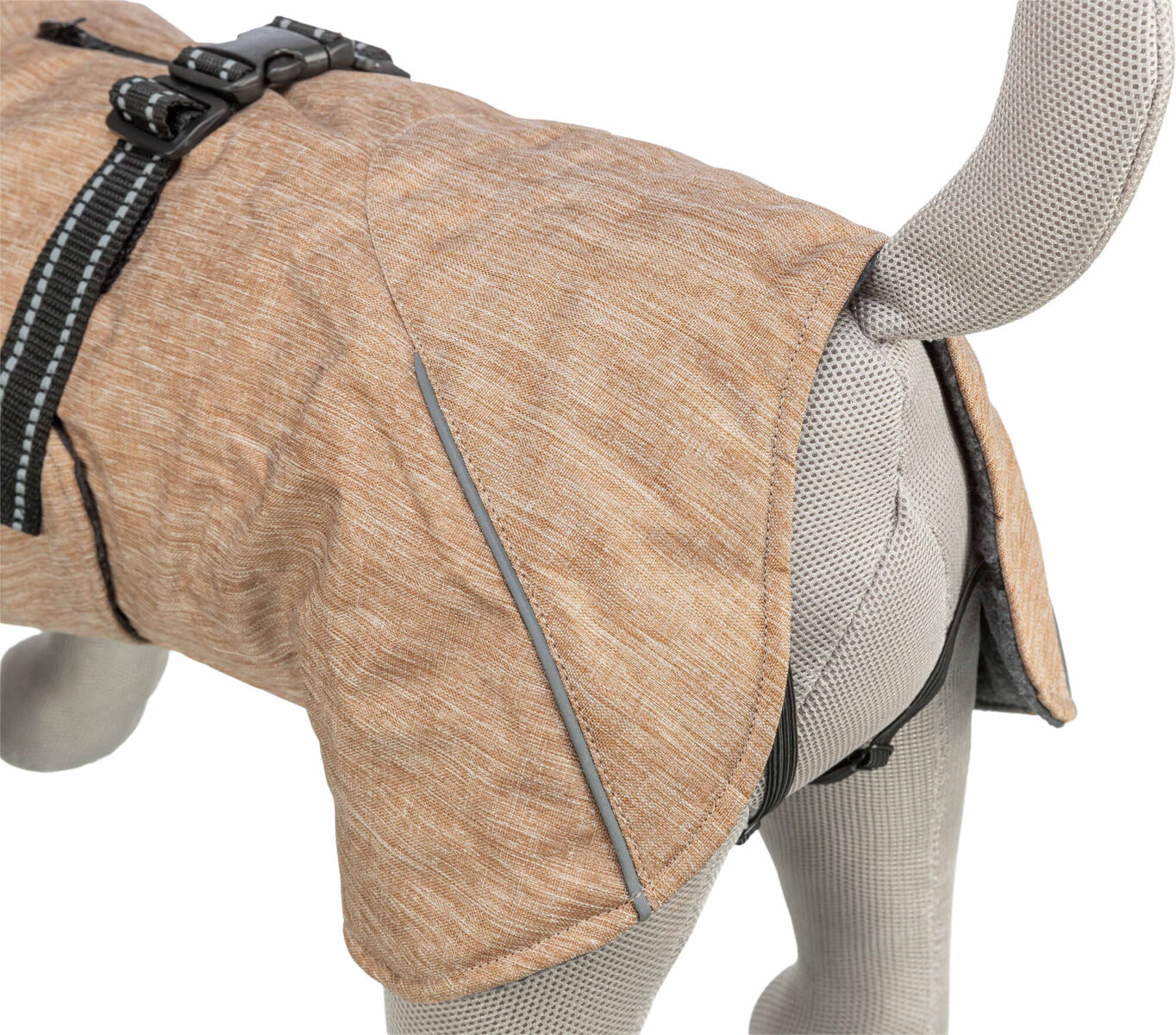 TRIXIE Wintermantel Riom | Wintermantel für Hunde – warm, wasserdicht | Farbe Sand | Gr. L 55 cm Rückenlänge