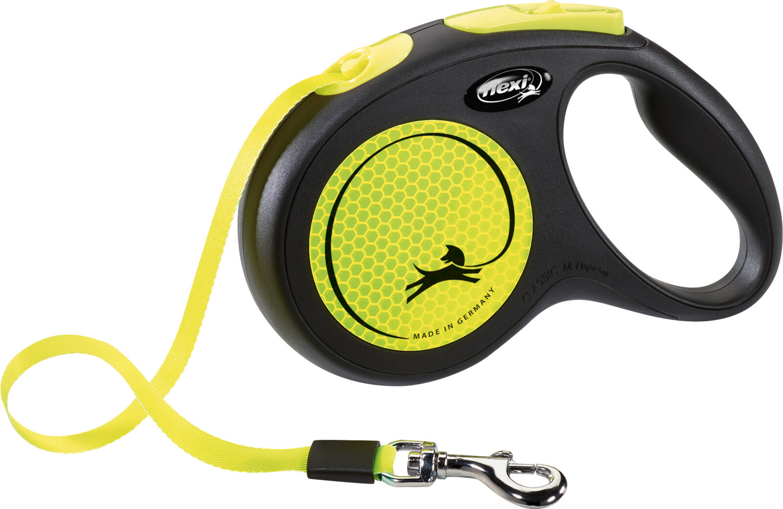 Flexi® New Neon Gurtleine | Rollleine für Hunde | Gurtlänge 3 & 5 m | Größe XS bis L für Hunde bis 50 kg