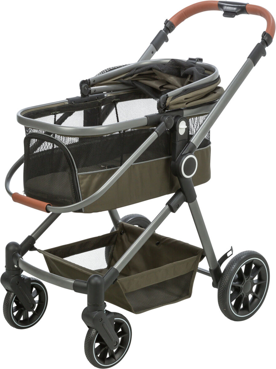 TRIXIE Hunde-Buggy für Hunde & Katzen bis 22 kg | Komfortabel unterwegs | mit Wetterschutz