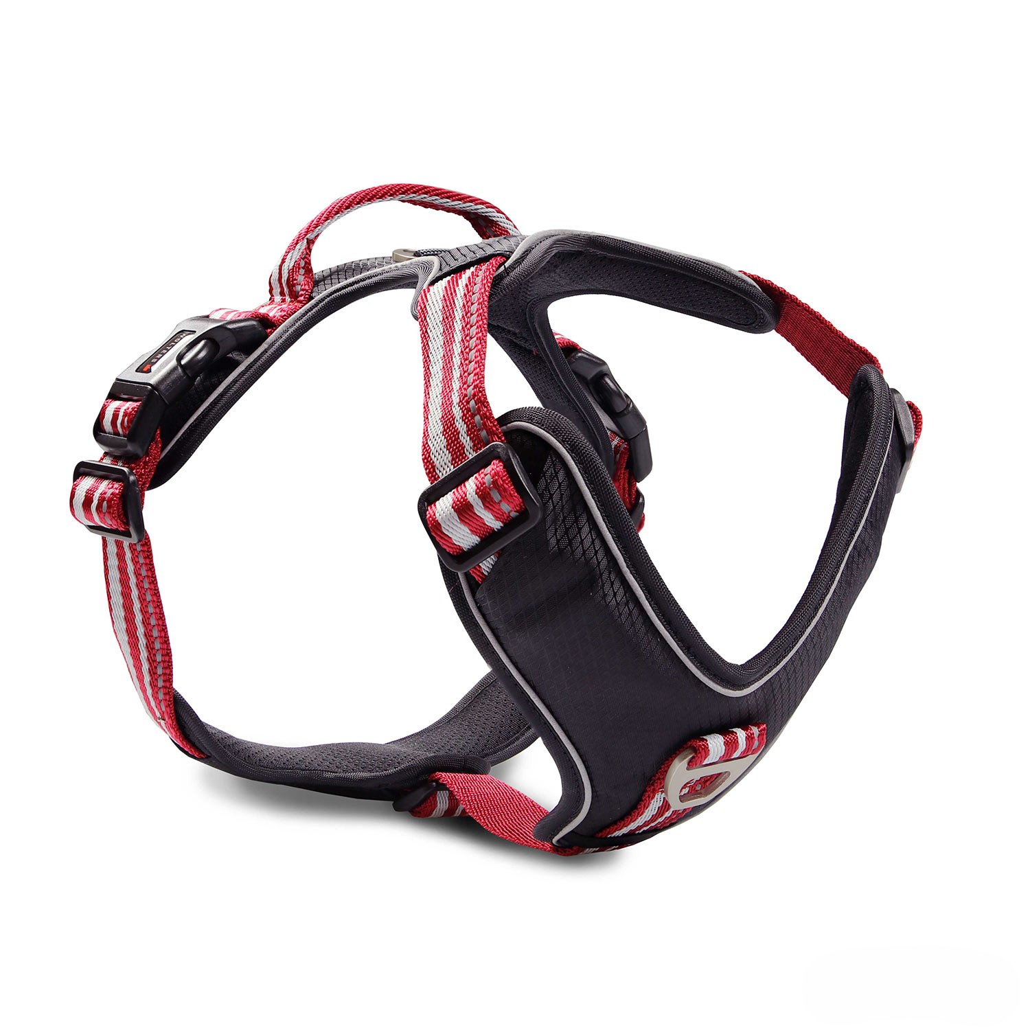 WOLTERS Active Pro Hundegeschirr | Leicht, komfortabel & sicher | Rot-Silber | Gr. 1 (40 - 47,5 cm) - Breite 15 mm
