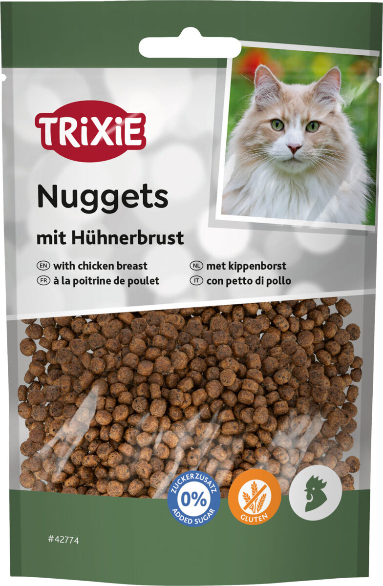 Trixie Nuggets mit Hühnerbrust | Schmackhafter Snack für Katzen | Ergänzungsfutter Beutel 50 g
