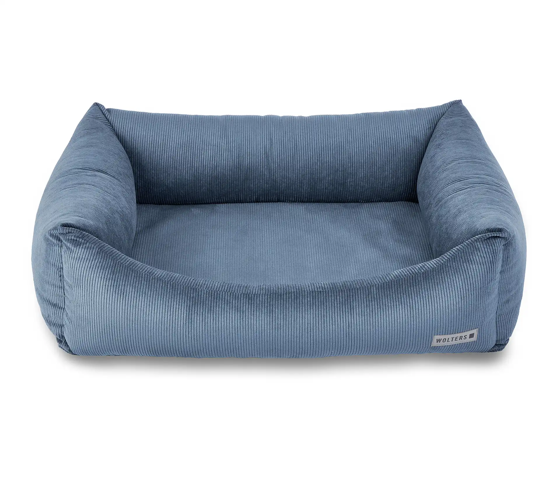 Wolters Hundeschlafplatz Fiete Cord Lounge | Größe M 80 x 64 x 22 cm | Nebelblau