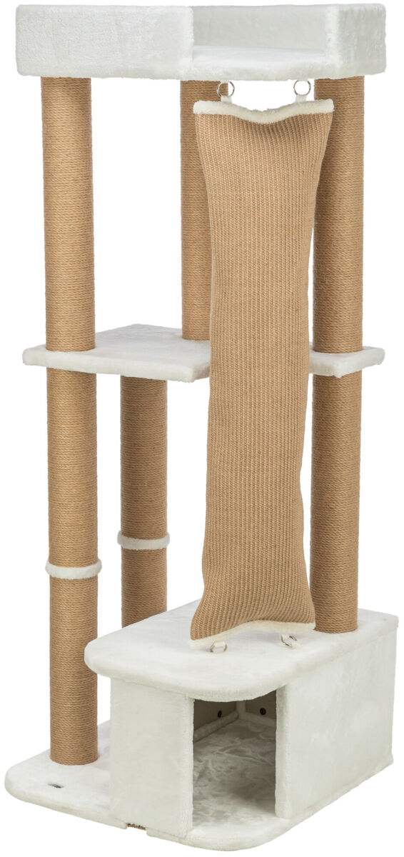 Trixie Kratzbaum Active | Großer Spiel- und Ruheplatz für Ihre Katze | Farbe Beige | Maße 58x58x150 cm
