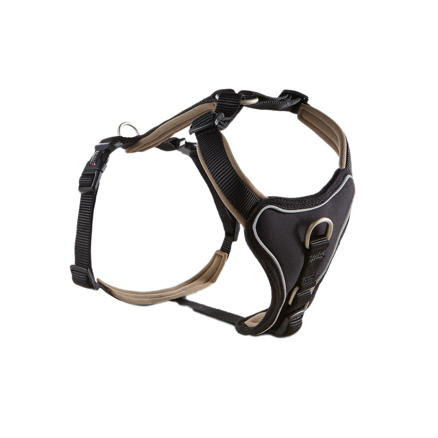 WOLTERS Professional Comfort Hundegeschirr | Brustgeschirr mit Neopren-Polsterung | Schwarz-Braun - Gr.-1 (27-32 cm) - Breite 15 mm