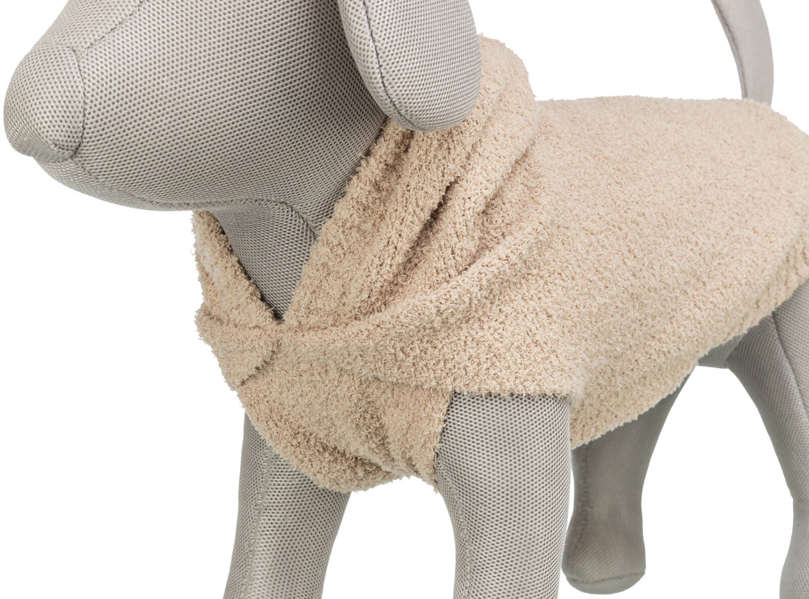 Trixie Hundepulli Hoodie Carson | Stylischer Hundepullover mit Kapuze in Sand | Größe XXS 18 cm Rückenlänge