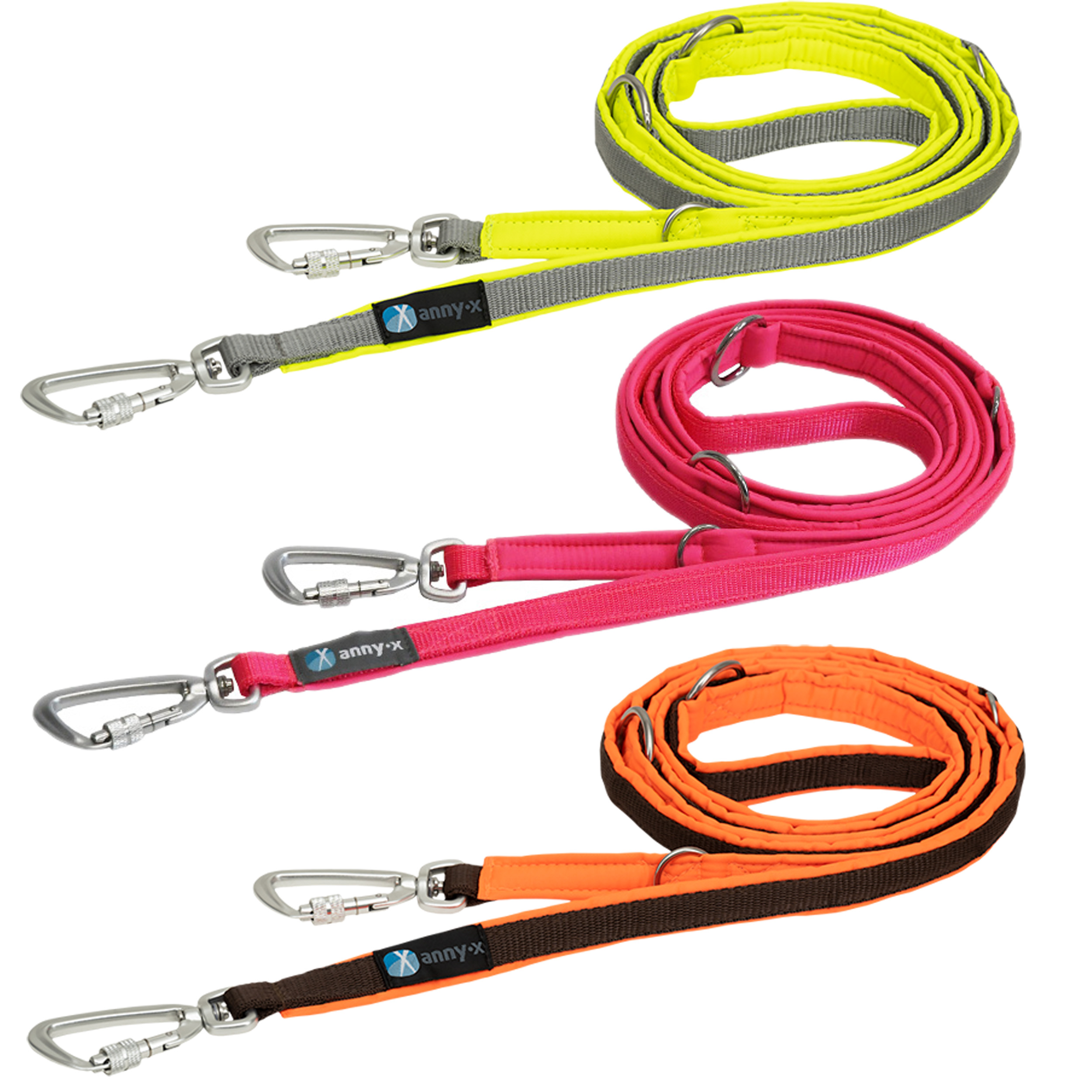Anny·X Führleine Safety Protect | verstellbare, gepolsterte Hundeleine in auffälligen Protect-Farben | Länge 3 m - Breite 2 cm