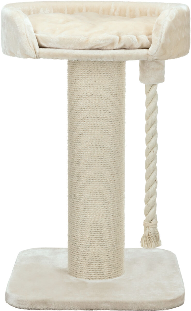 Trixie Kratzbaum XXL Klara | stabiler Katzenkratzbaum mit Kuschelbett | Farbe Creme - Maße 60x60x100 cm