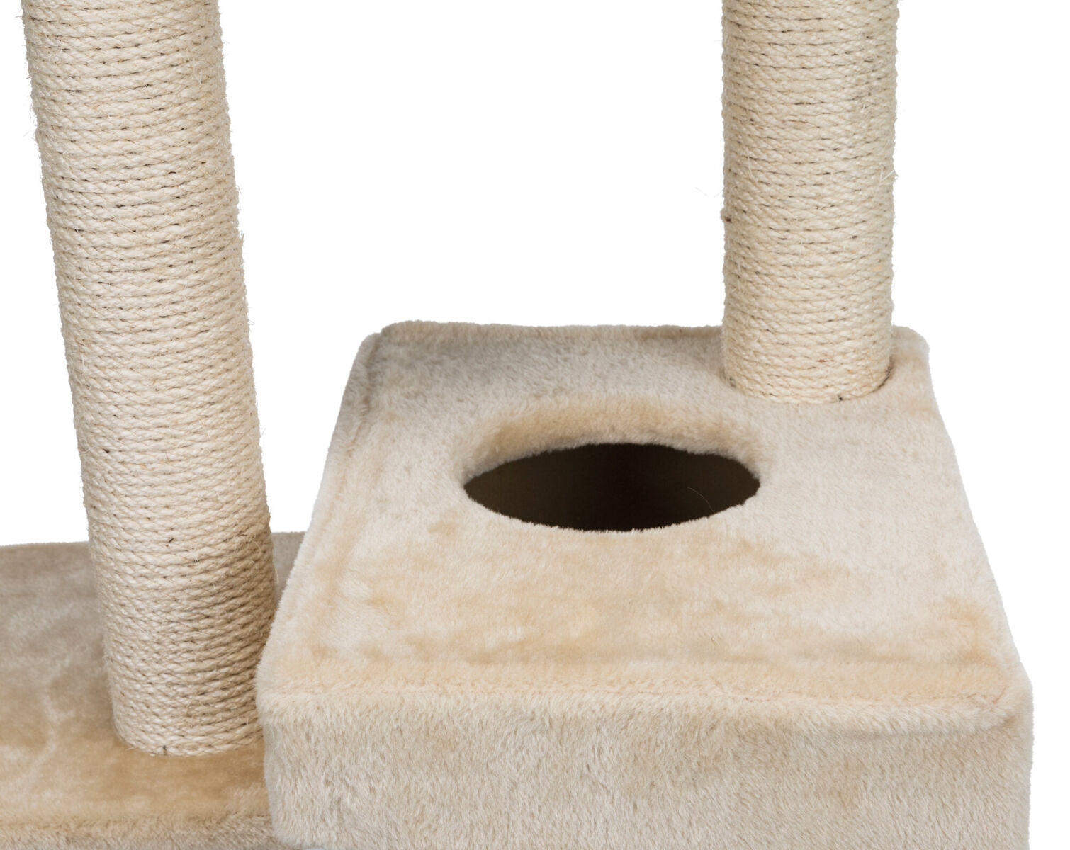 Trixie Kratzbaum Alicante |  kompakter Katzenkratzbaum mit Höhle | Farbe Beige | Maße 45x45x142 cm