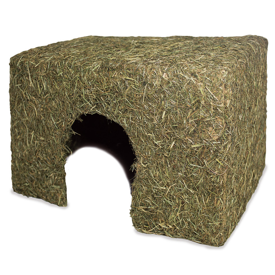 JR FARM Heu-Haus Mittel – natürlicher Rückzugsort und Knabberspaß für Degus oder Ratten, Größe 15 × 9 × 10 cm - 50 g