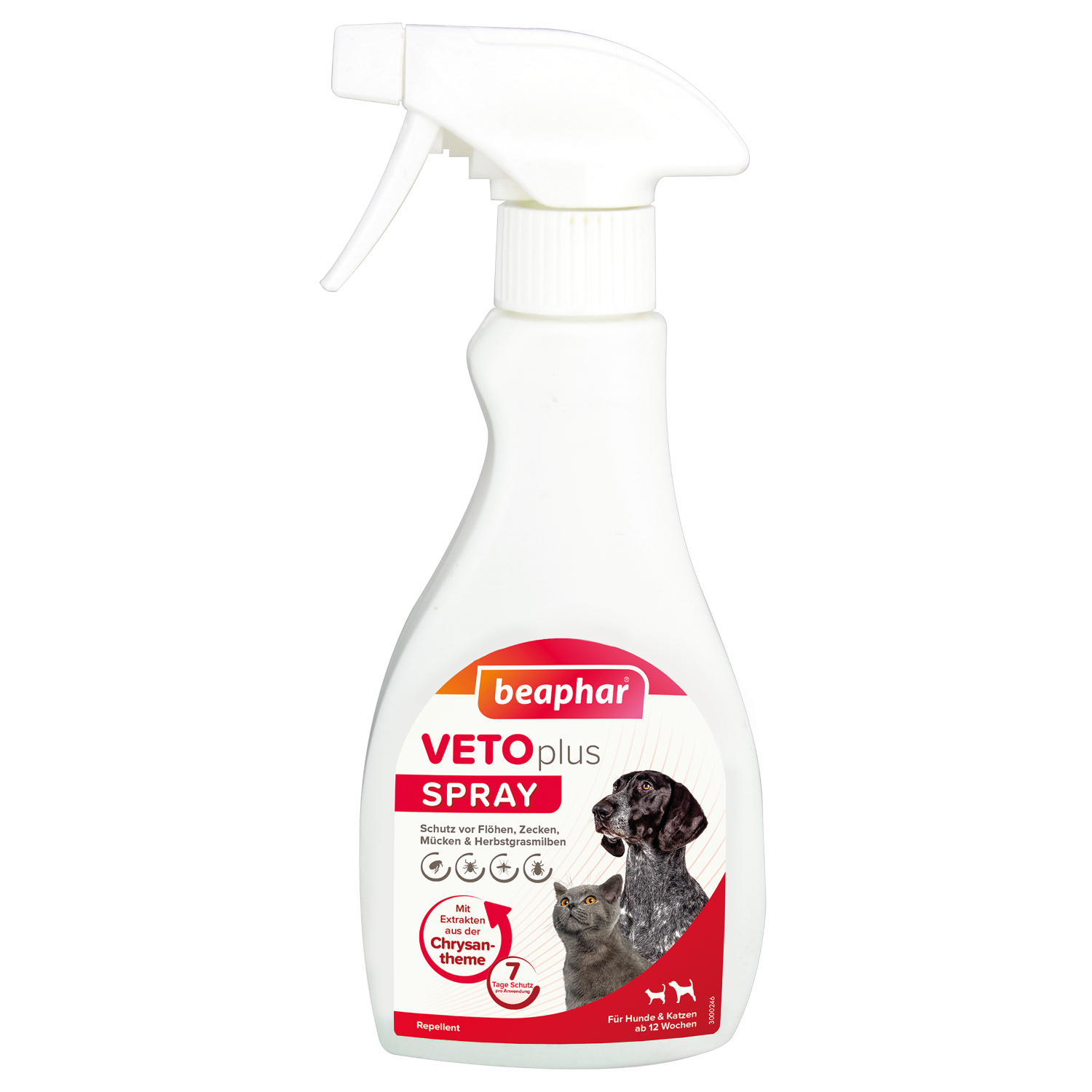 Beaphar VETOplus Zecken- und Flohschutz Spray | Repellent gegen Parasiten in der Heimtierumgebung | Zerstäuber 250 ml