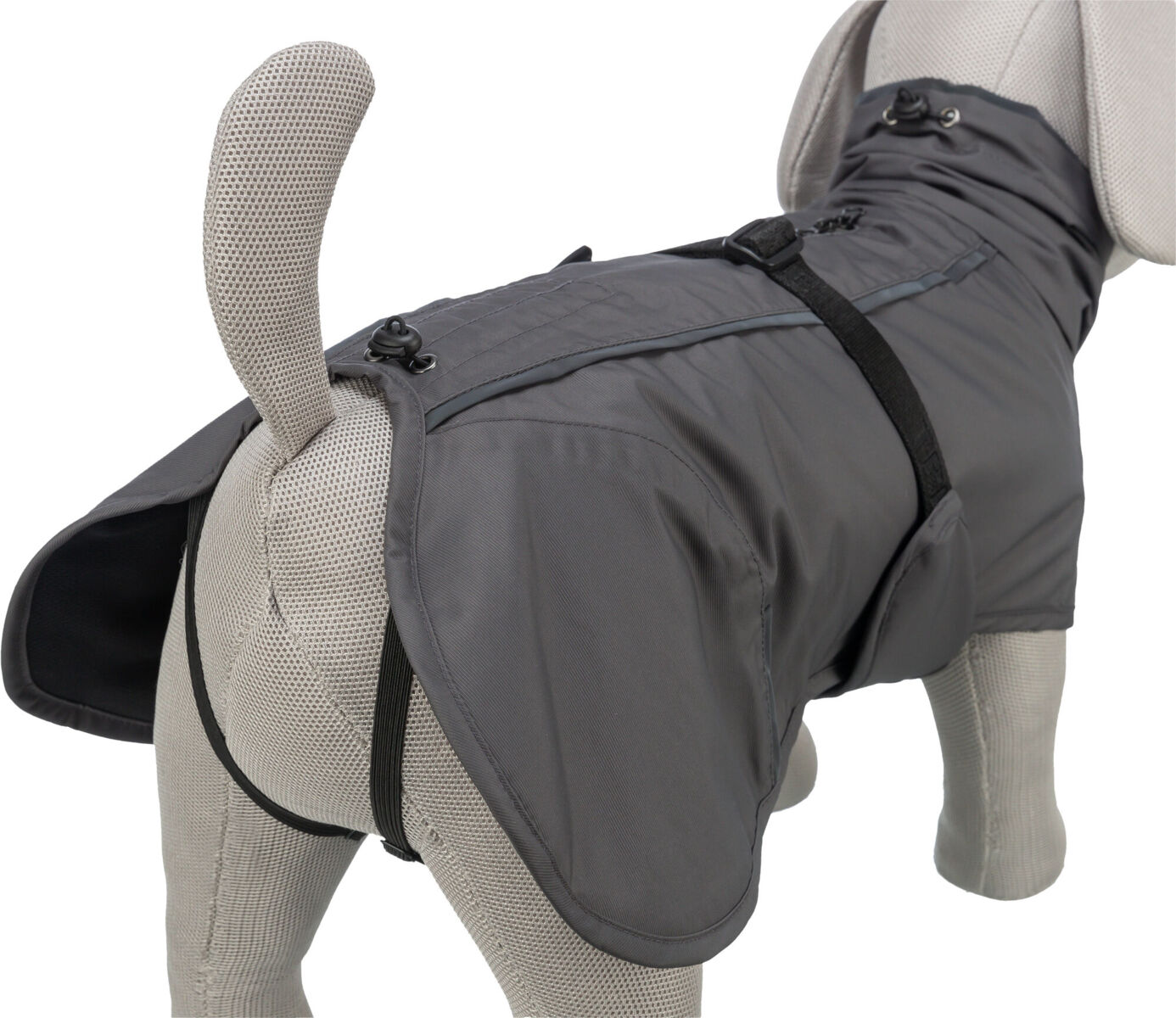 TRIXIE Hundemantel Limoux | Schutz vor Wind und Regen | Farbe Steingrau - XS 30 cm Rückenlänge