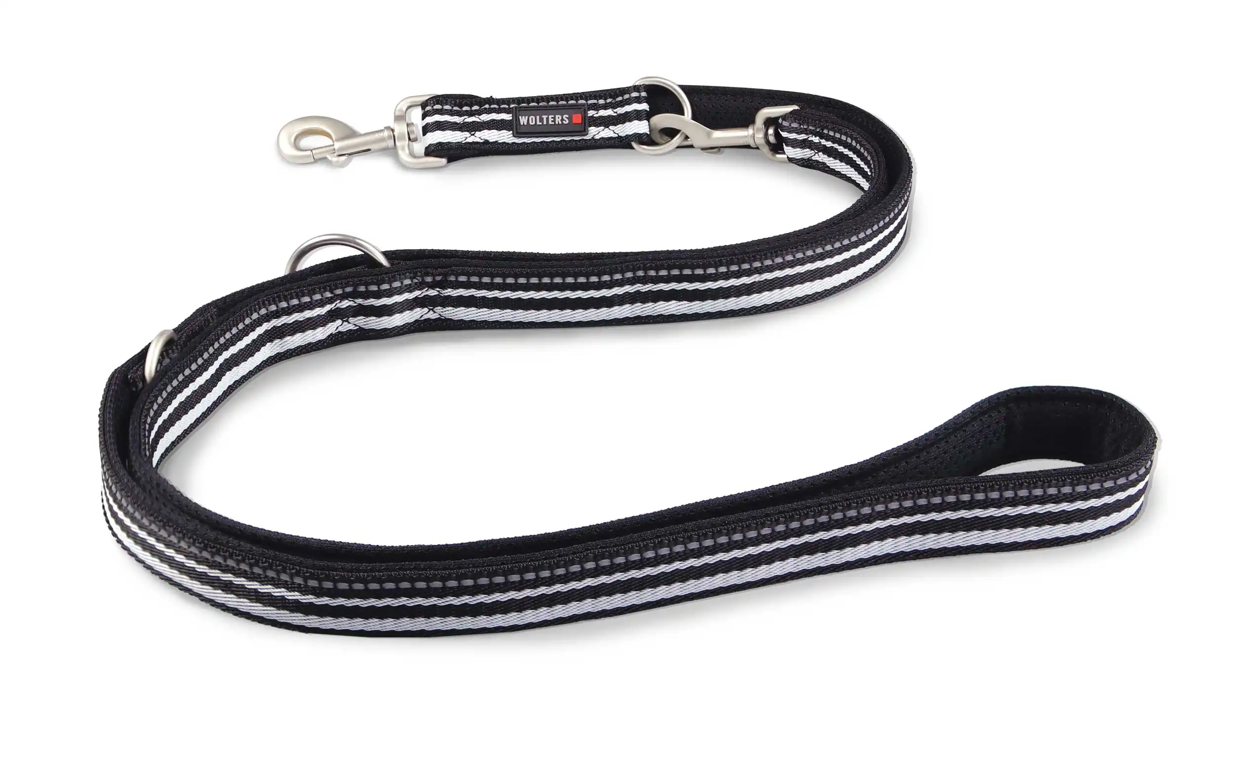 Wolters Active Pro Führleine | Farbe Schwarz-Silber | Größe M/L - 200 cm x 20 mm