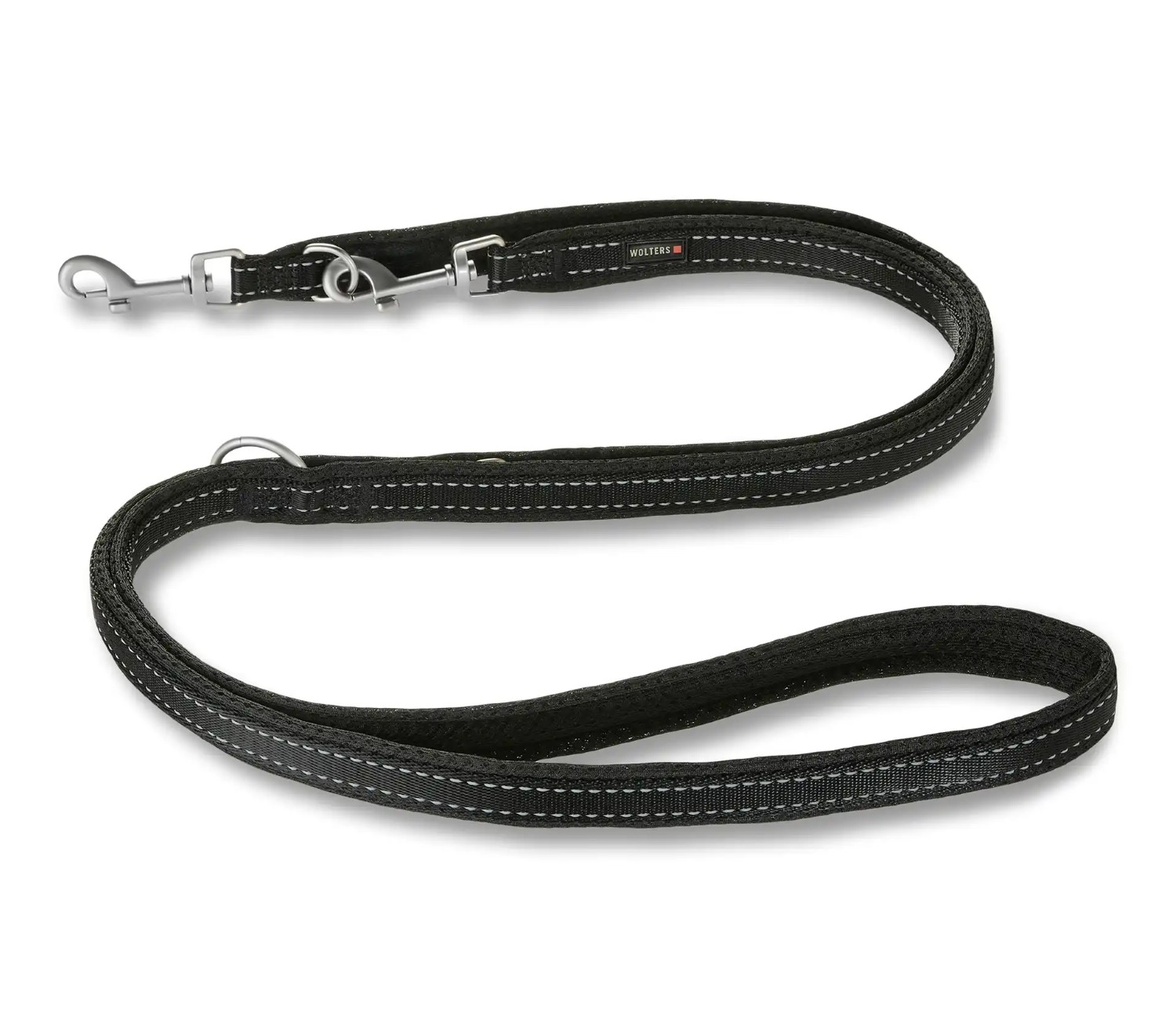 Wolters Light Mesh Führleine | Hundeleine leicht, weich & flexibel | Farbe Schwarz - Größe 200 cm x 15 mm