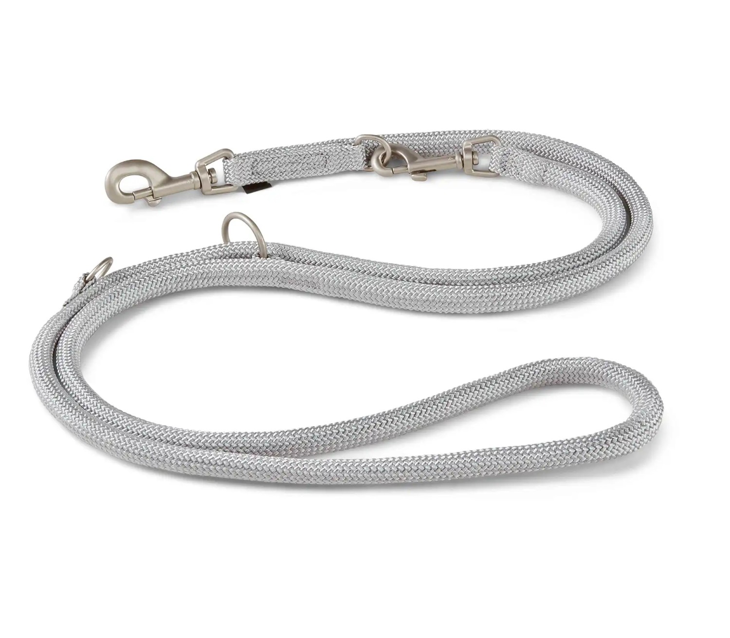 Wolters K2-Tauprogramm Führleine Silber | Hundeleine flexibel, robust & komfortabel | Länge 200 cm x 0,9 cm