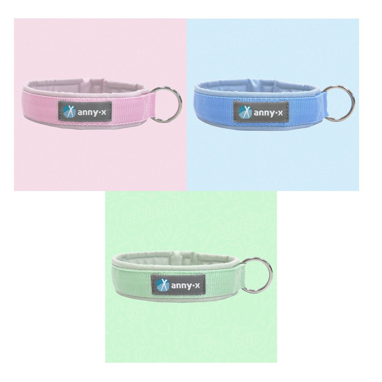 Anny·X Steckhalsband Fun Marshmallow | Gepolstertes Hundehalsband | Größe 2 (27-33 cm)